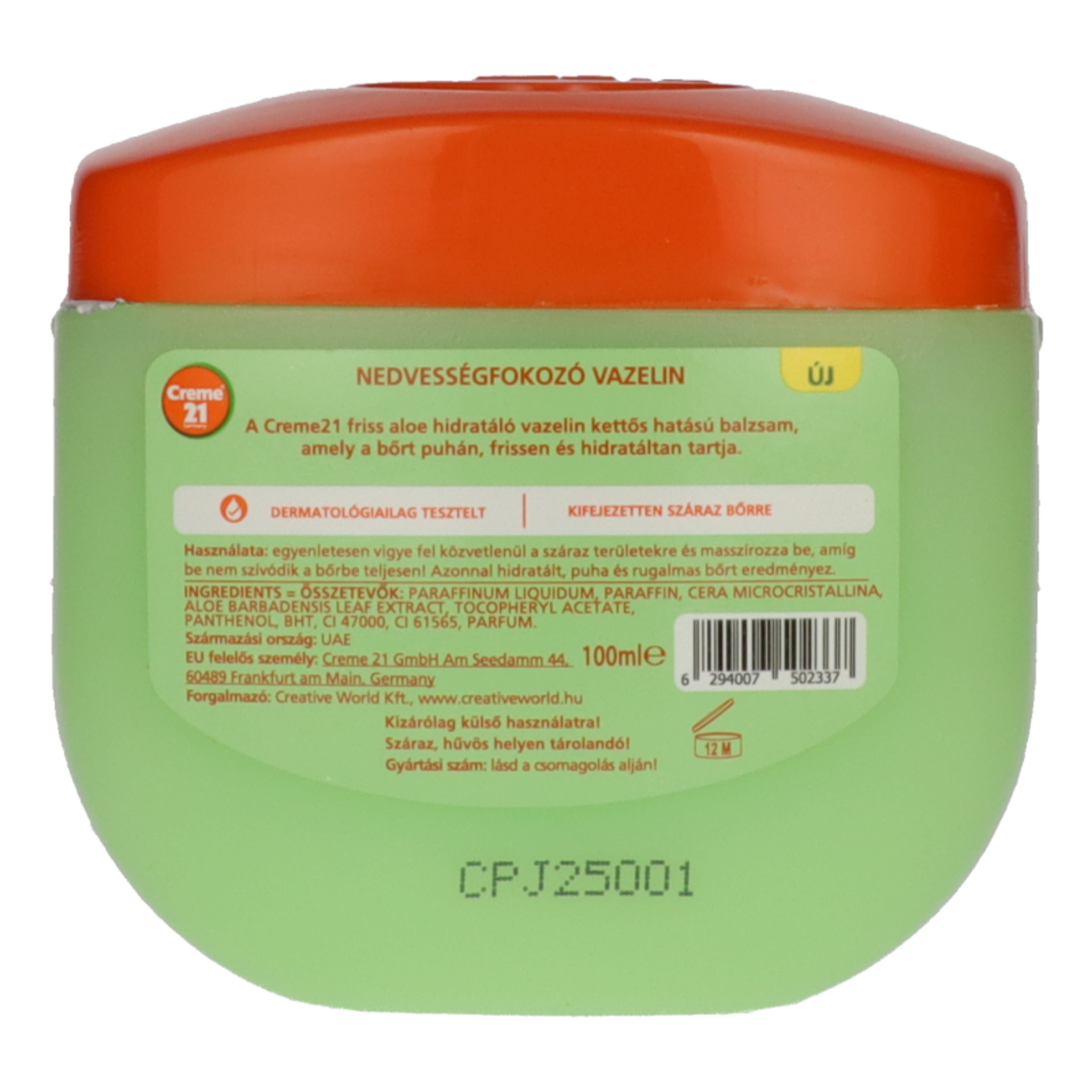Creme 21 vazelin gél aloe verával és E-vitaminnal - 100 ml-3