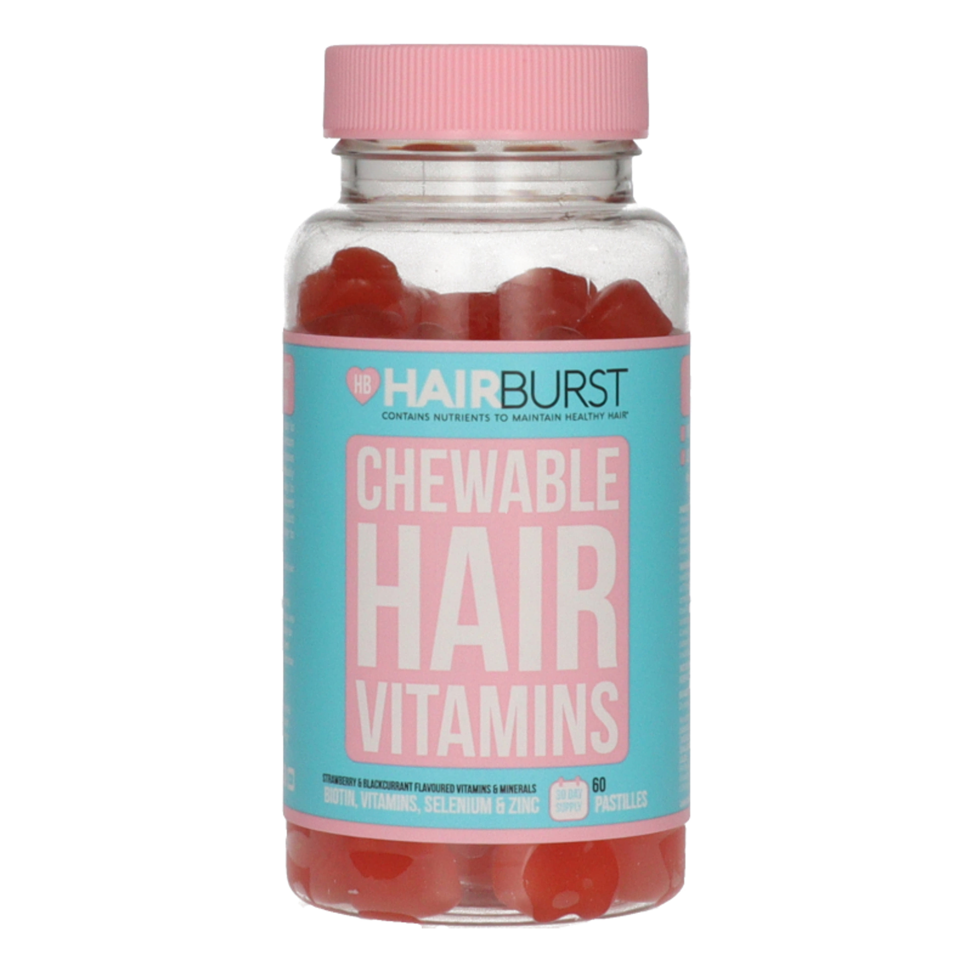 Hairburst étrend-kiegészíto hajvitamin biotinnal, szelénnel és cinkkel eper és feketeribizli ízű - 60 db-4