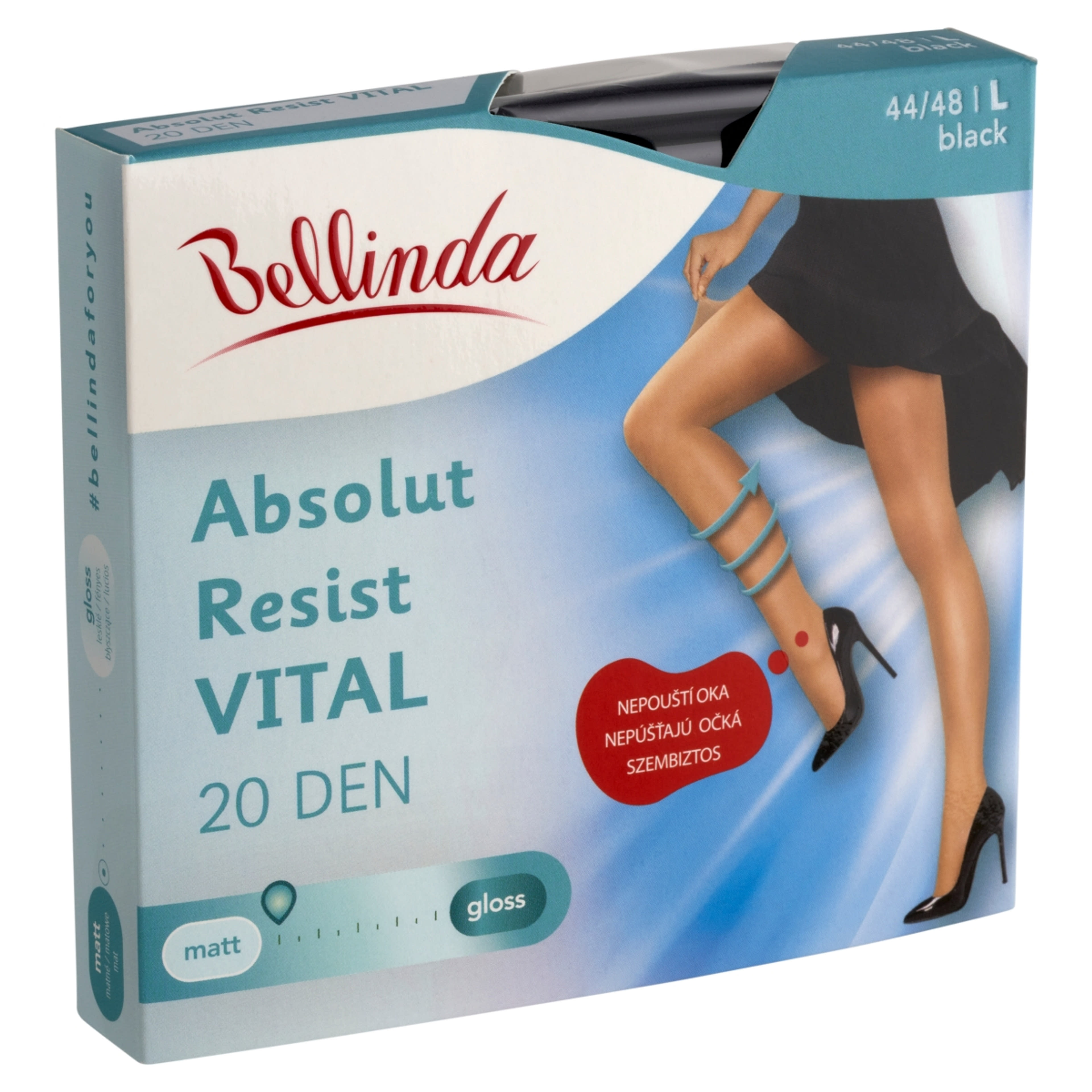 Bellinda Absolut Resist Vital harisnya 20Den fekete, L-es méret - 1 db-3