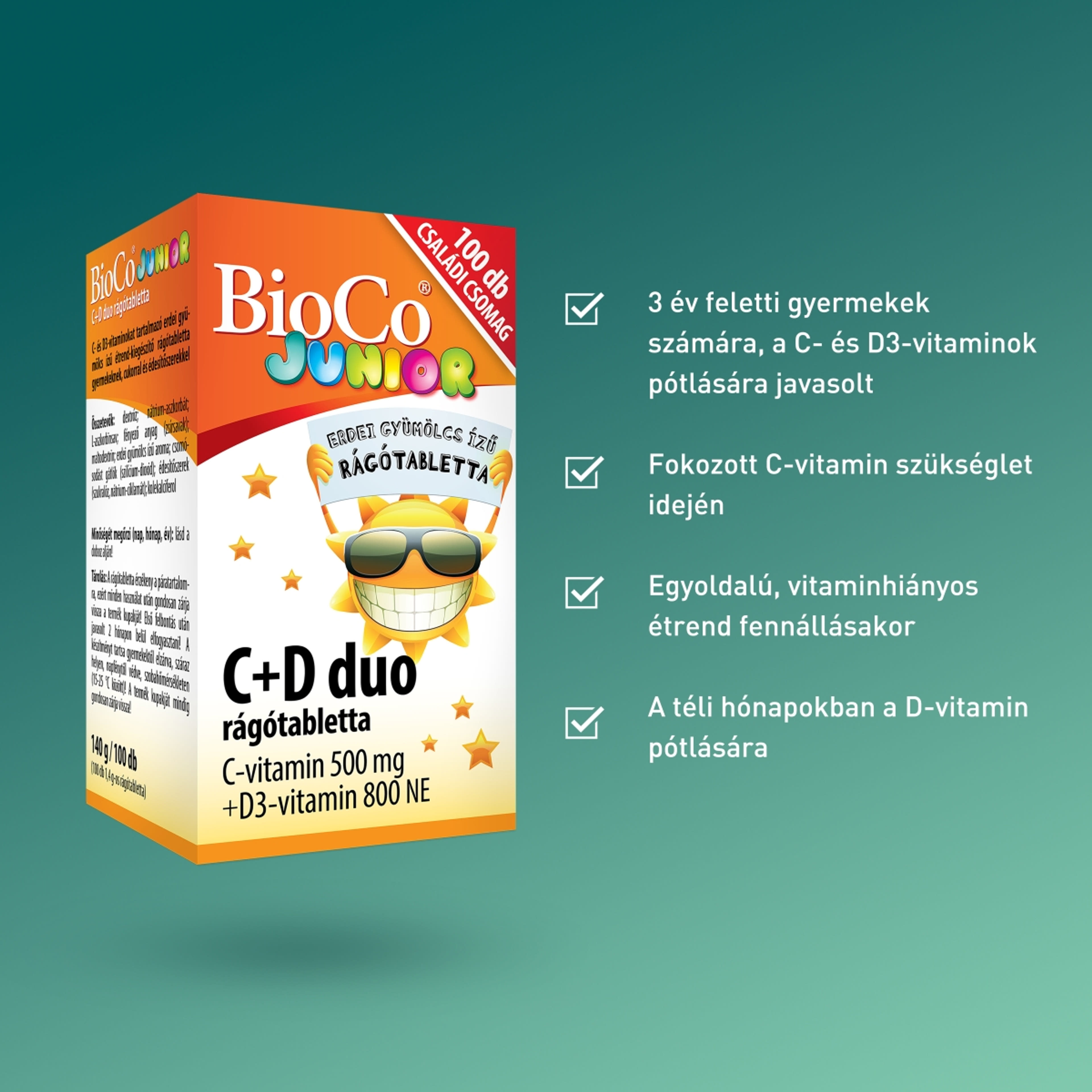 Bioco C+D duo junior étrend-kiegészítő tabletta - 100 db-4