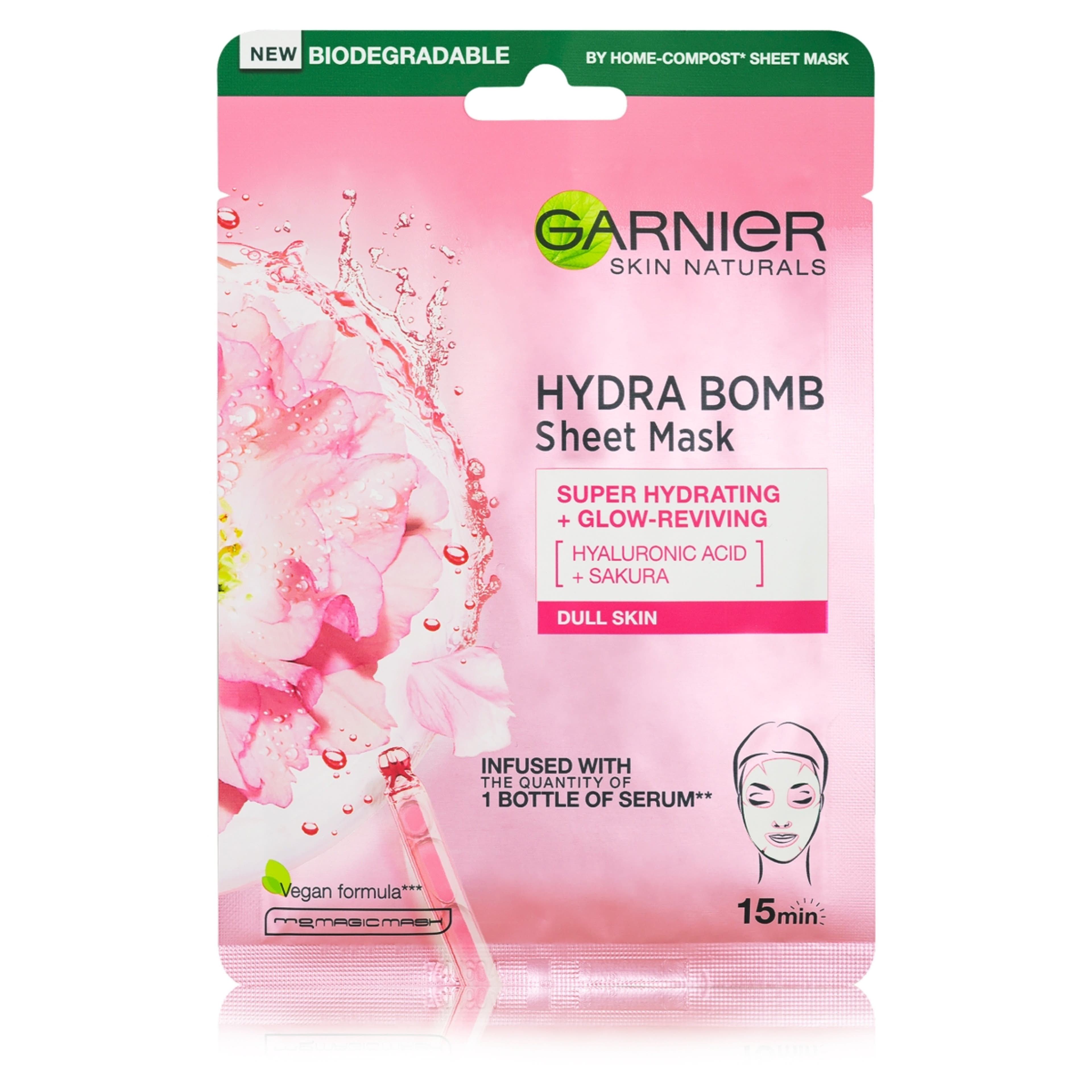 Garnier Skin Naturals Hidratáló textilmaszk Sakurával - 28 g-1