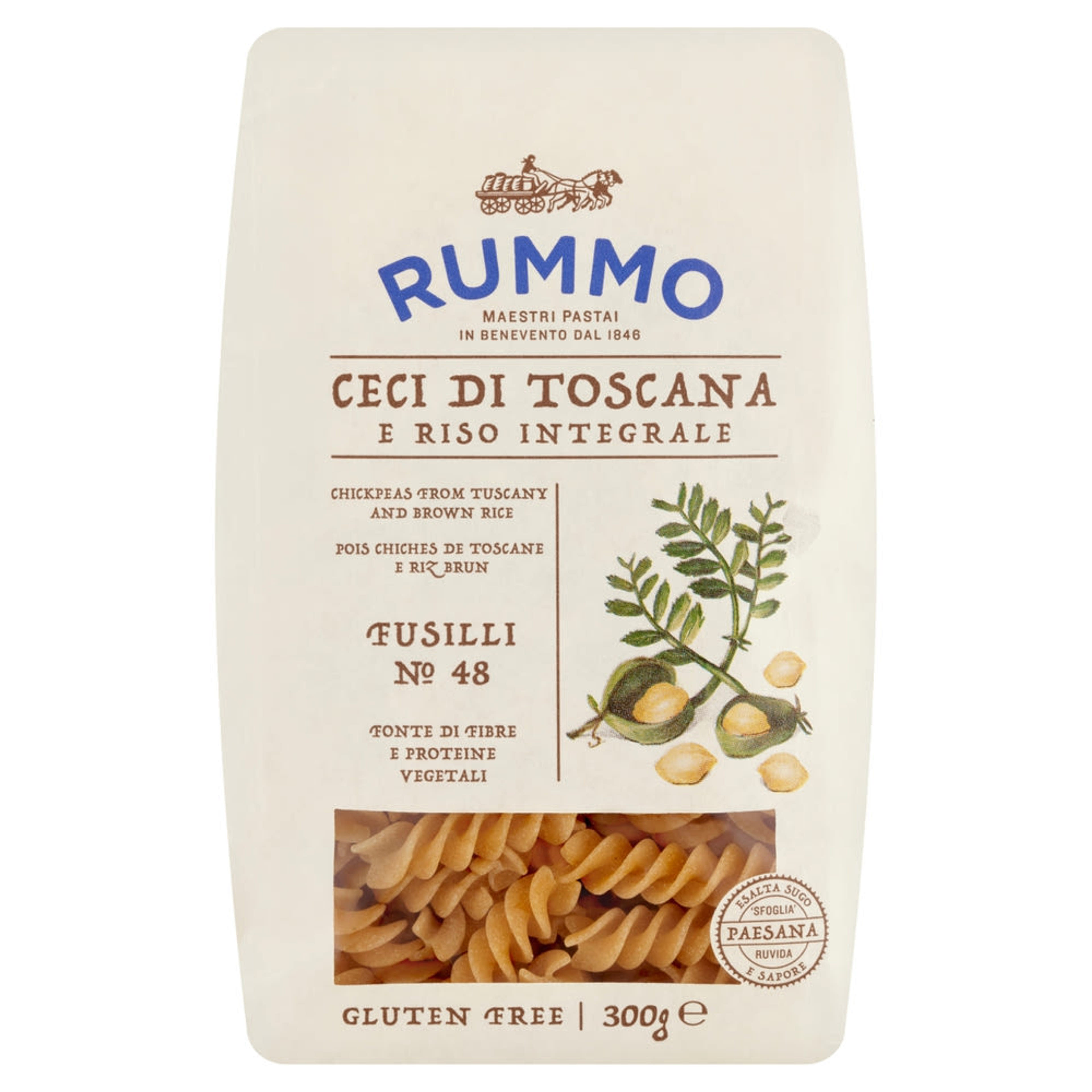 Rummo Fusilli tészta csicseriborsóból és barnarizsből - 300 g
