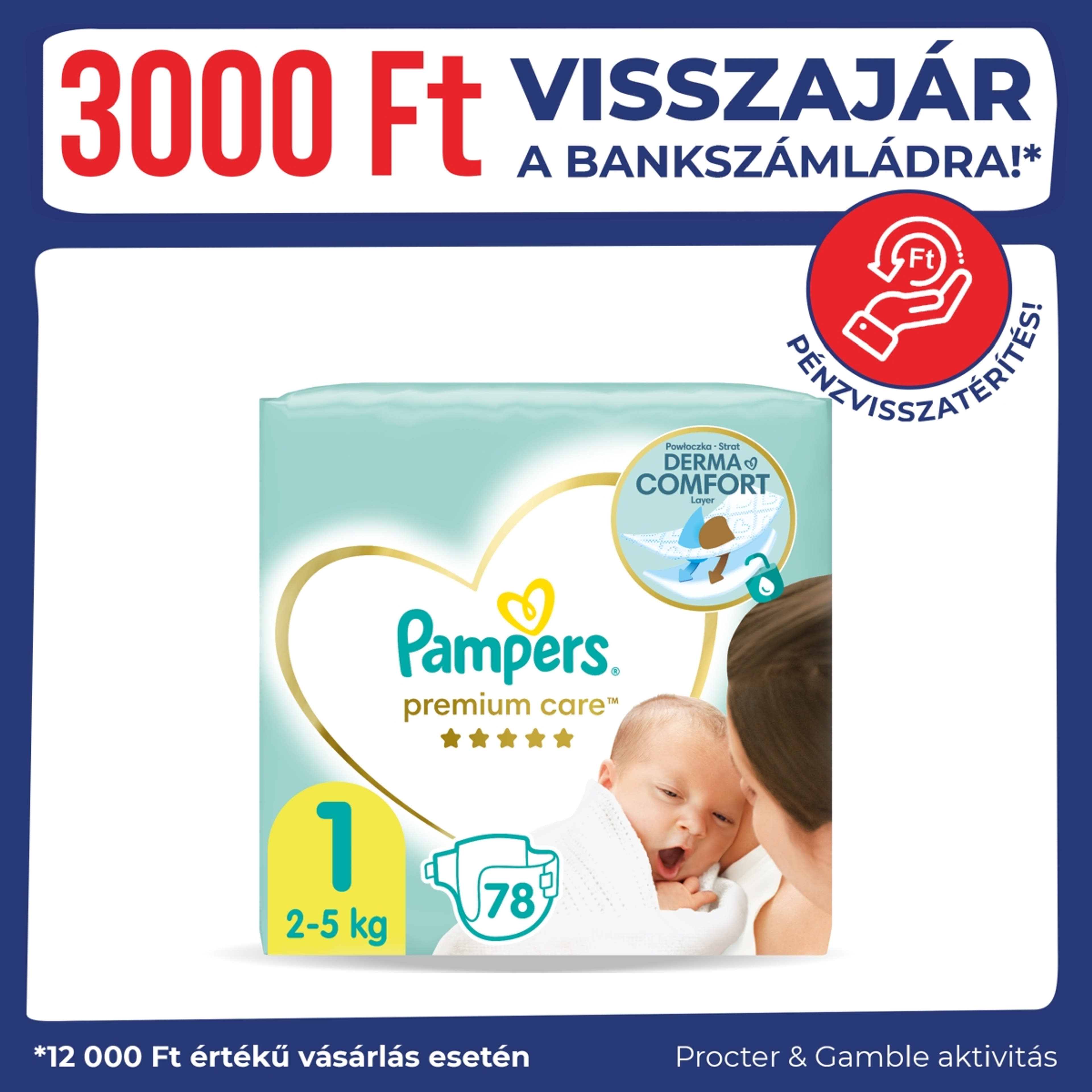Pampers Premium Care Pelenka 1-es 2-5 kg - 78 db
