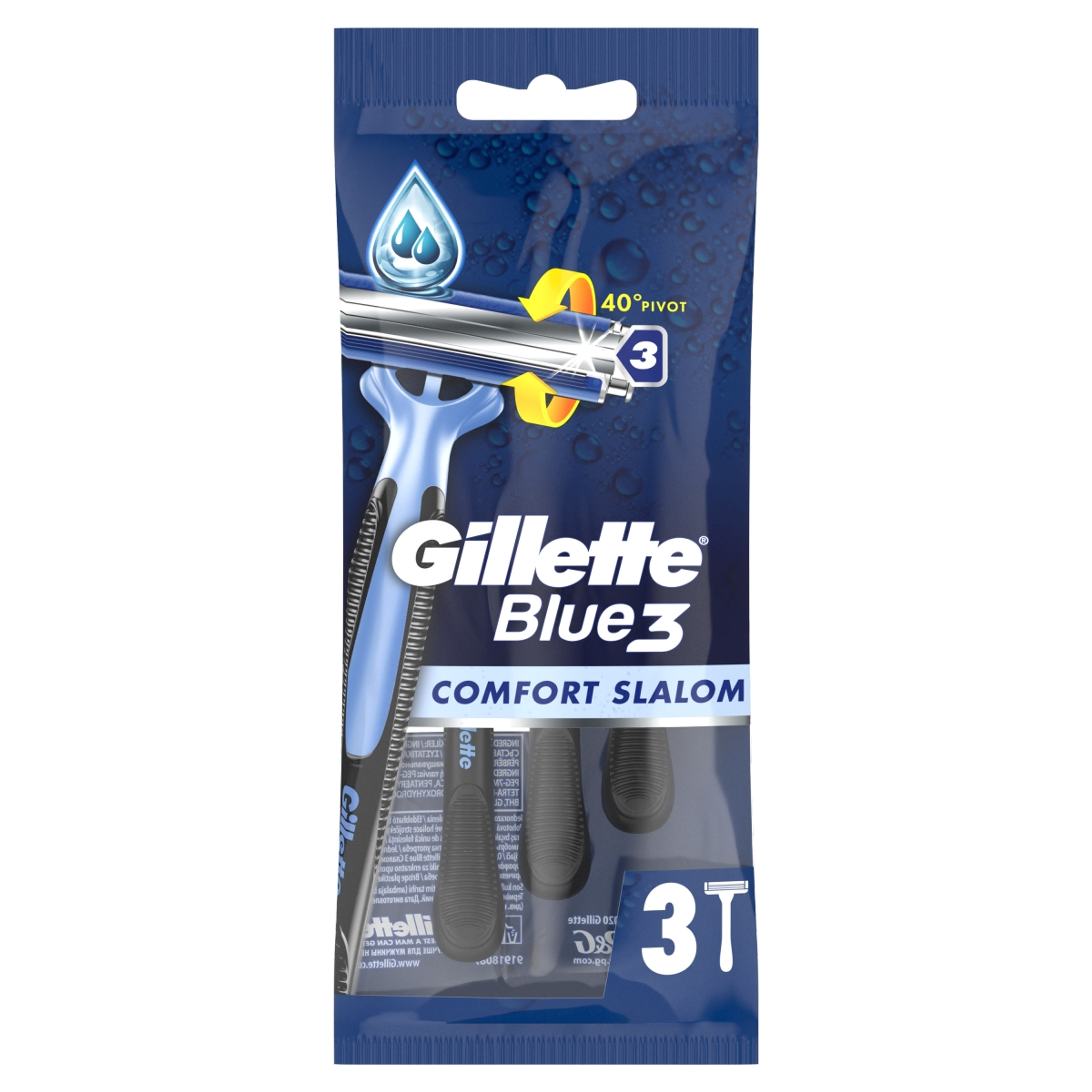 Gillette Blue 3 Comfort Slalom eldobható borotva 3 pengés - 3 db