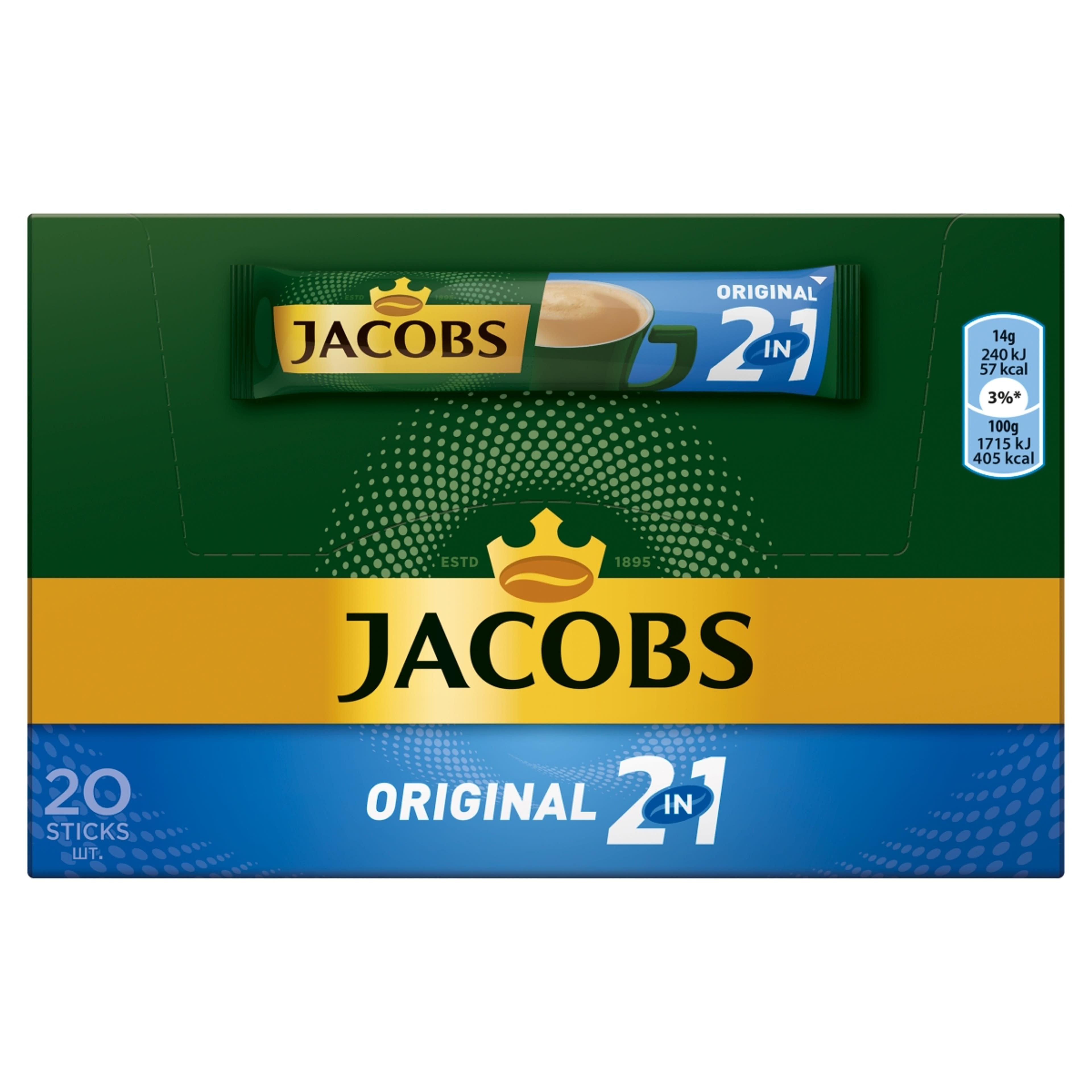 Jacobs Original 2in1 kávé 280 g - 20 db