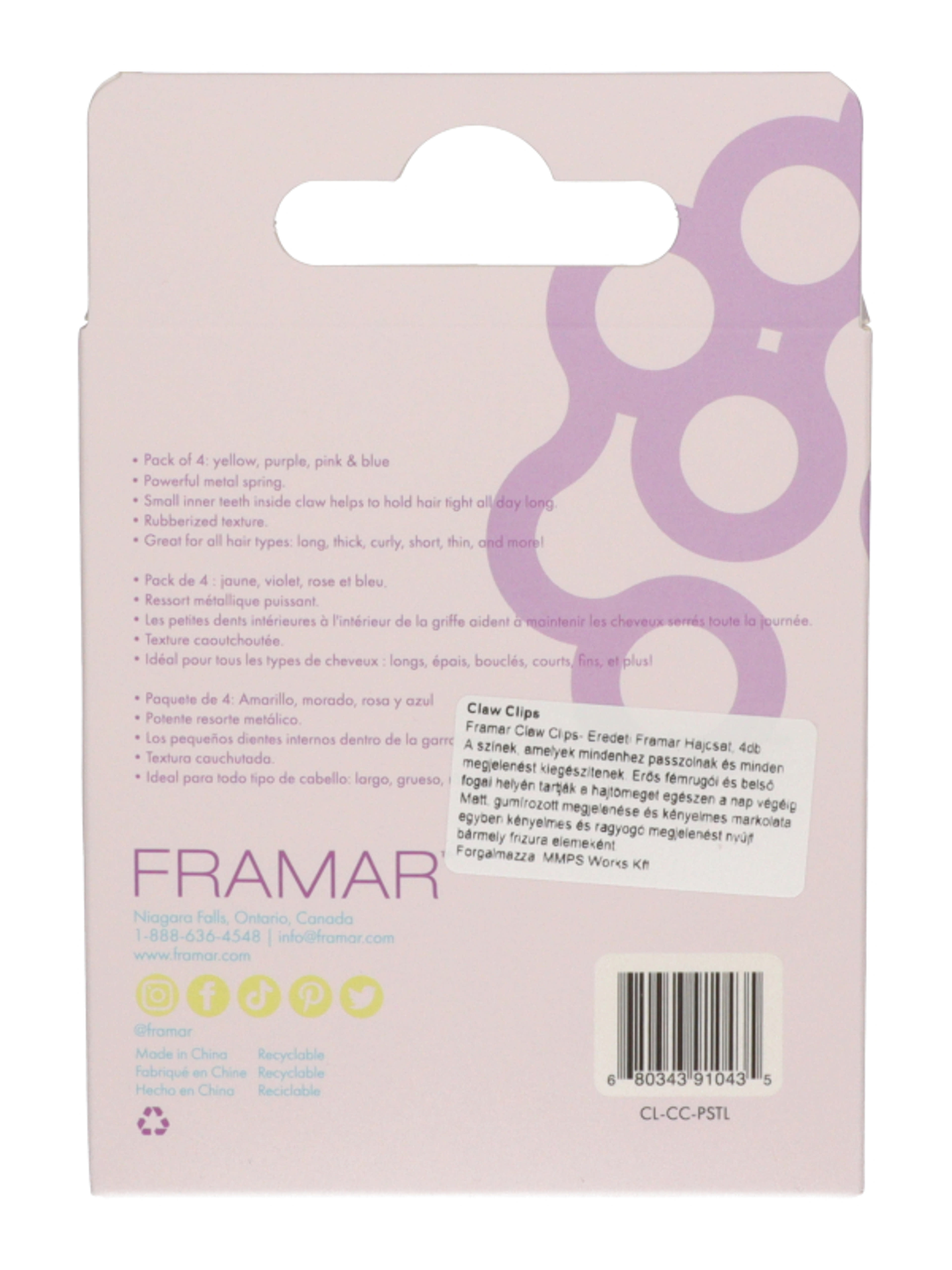 Framar Claw Clips hajcsatt /pasztel - 4 db-2