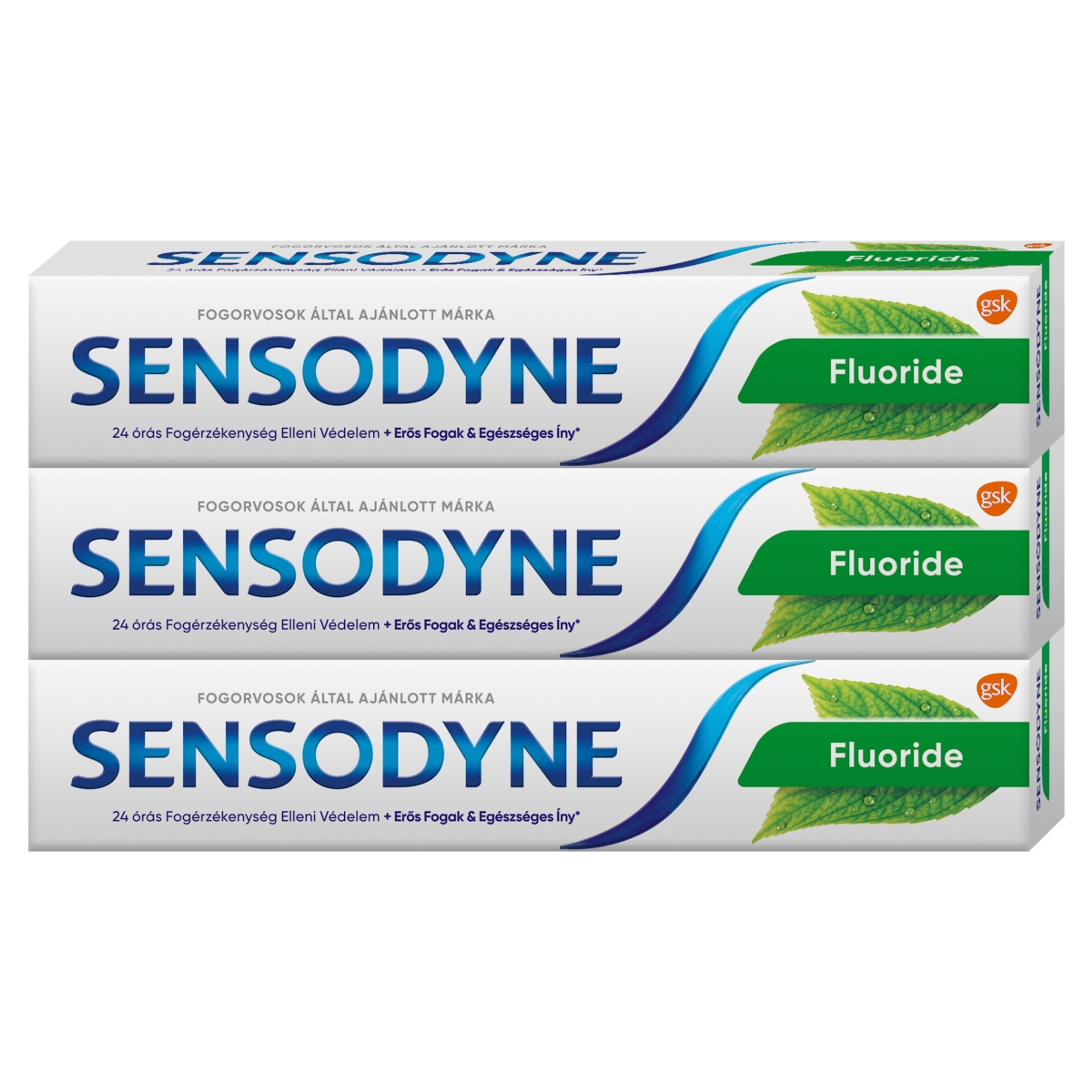 Sensodyne Fluorid fogkrém Trio pack, menta 3x75 ml - 225 ml