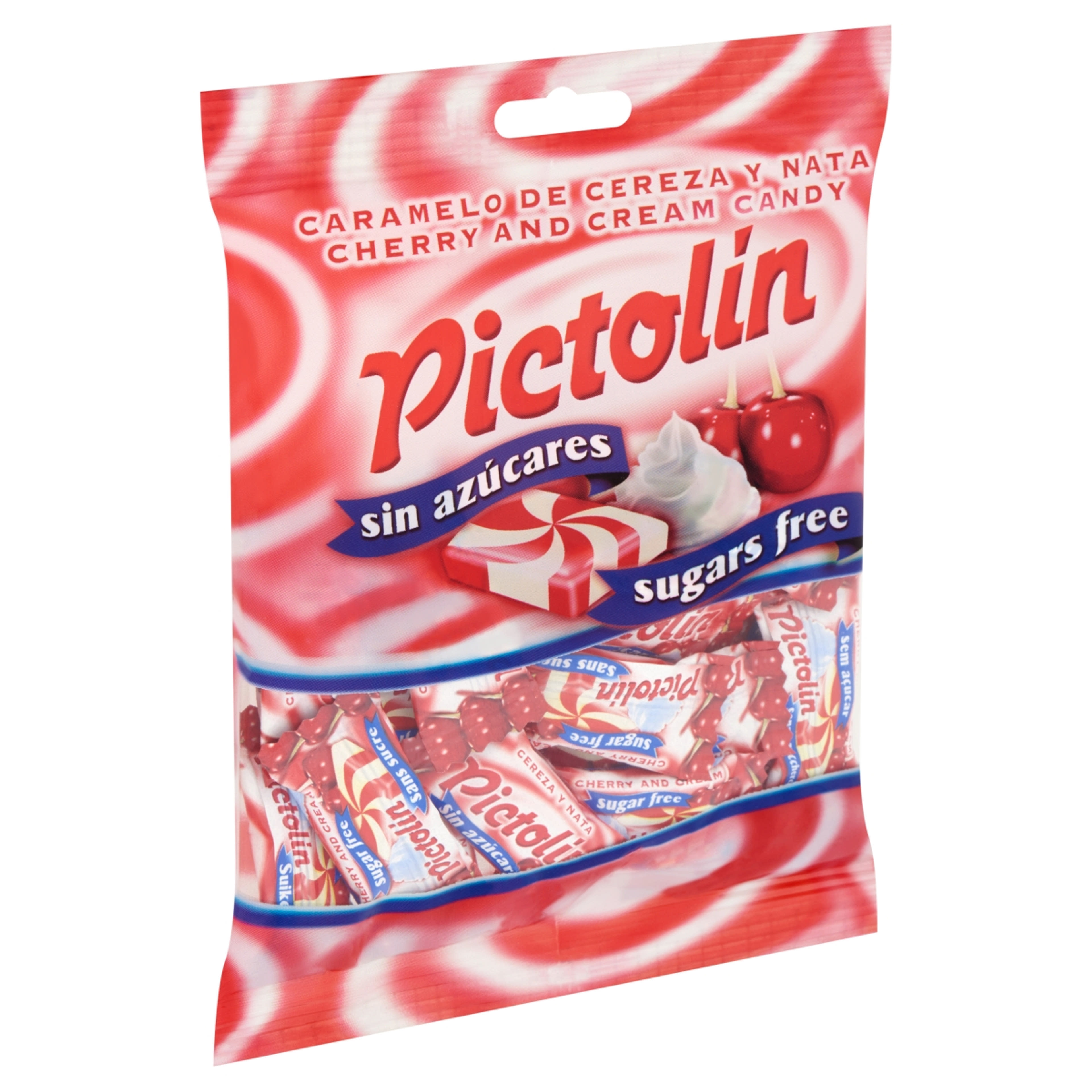 Intervan Pictolin cseresznye ízesítésű, tejszínes cukormentes cukorka édesítőszerrel - 65 g-2