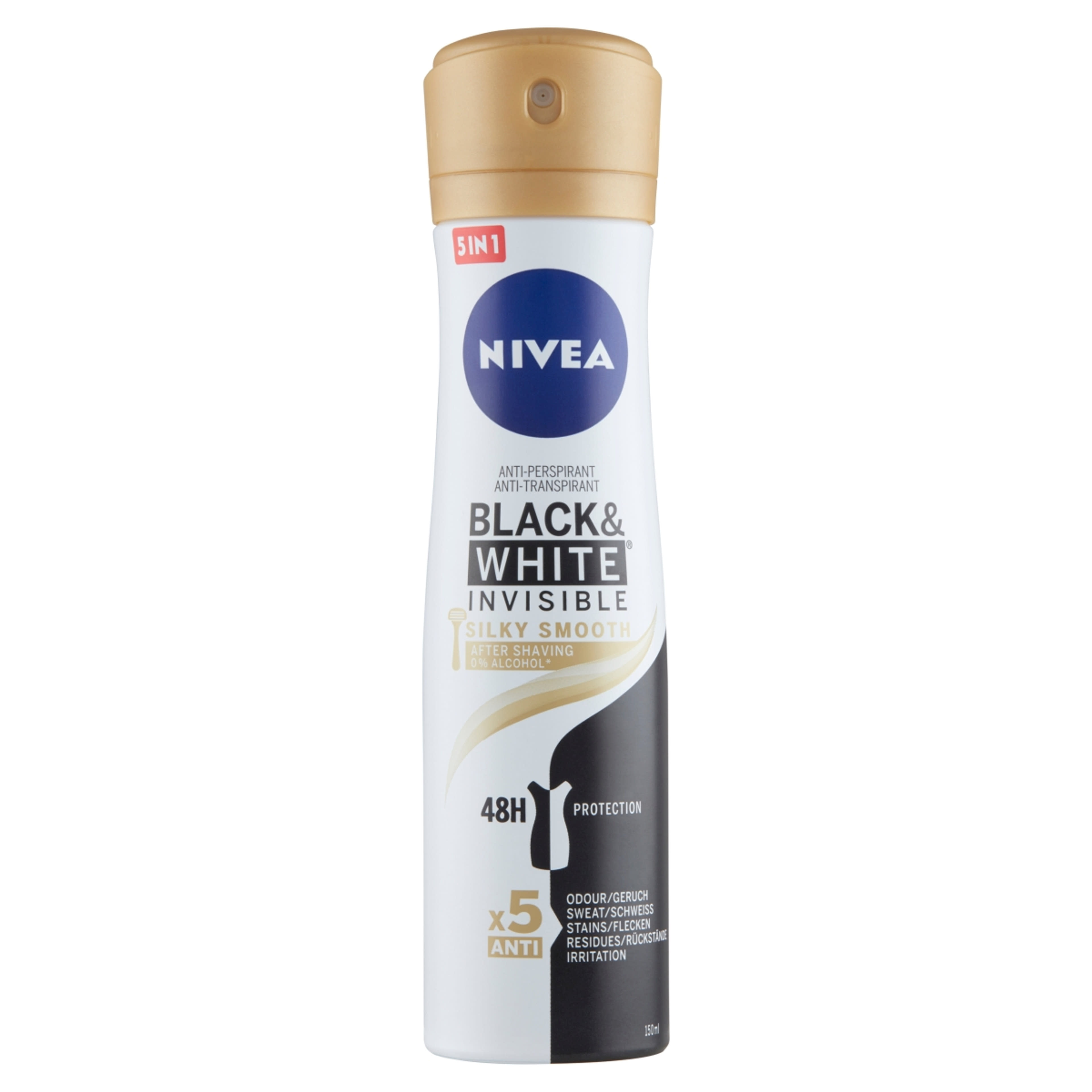 Nivea deo invisible for black, white silky smoo női - 150 ml-3