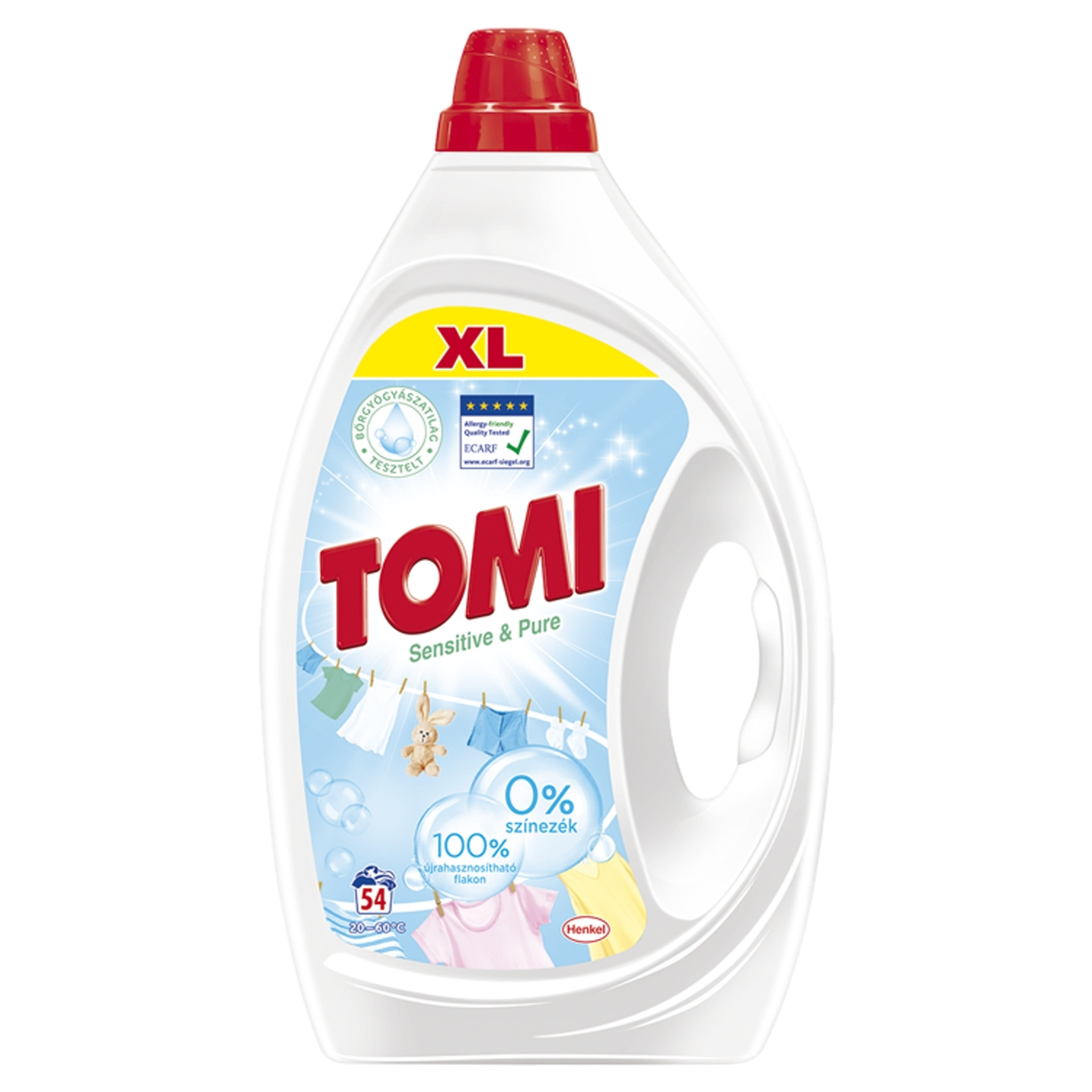 Tomi Sensitive & Pure folyékony mosószer 54 mosás - 2430 ml-1