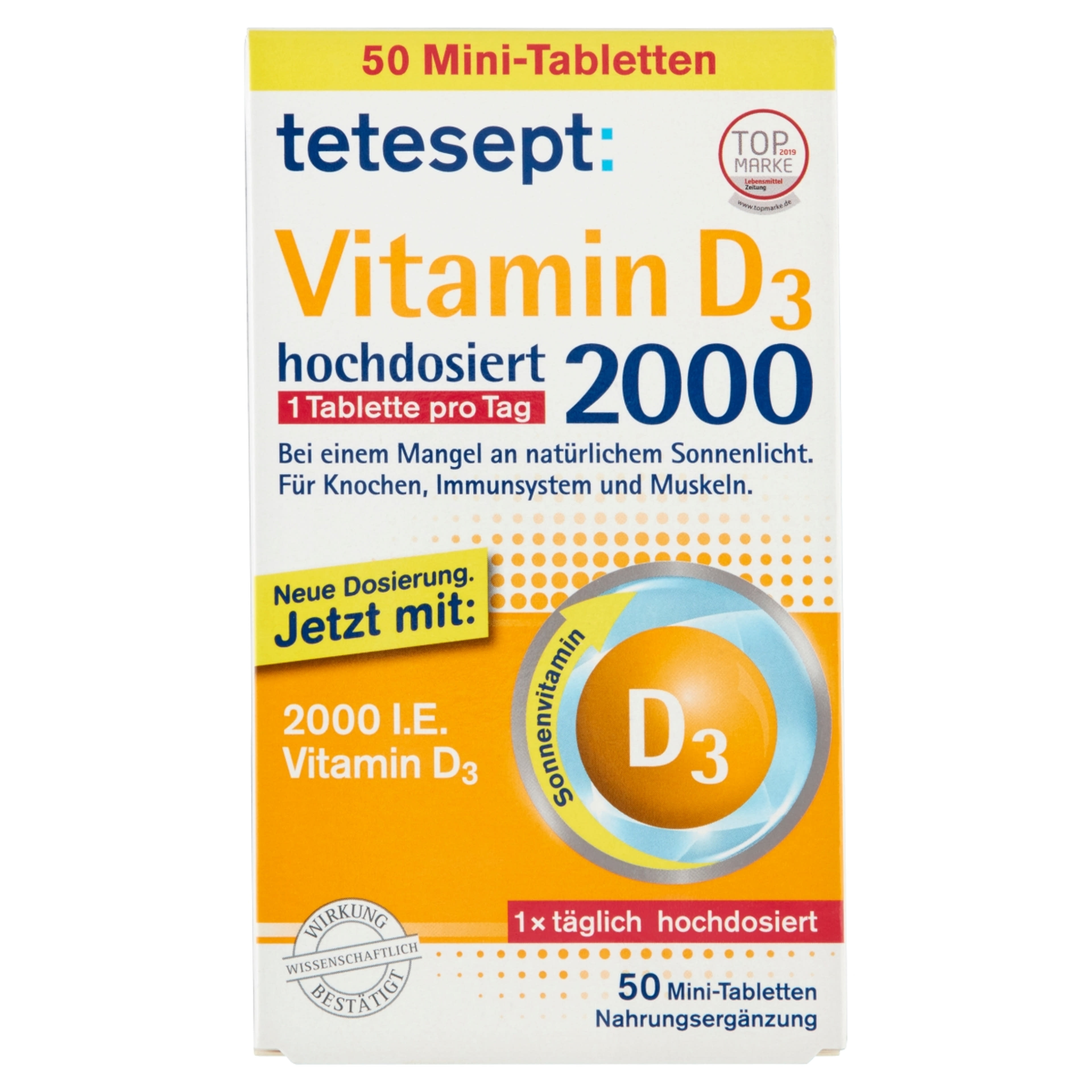 Tetesept D3 Vitamin 2000 Tabletta - 50 db