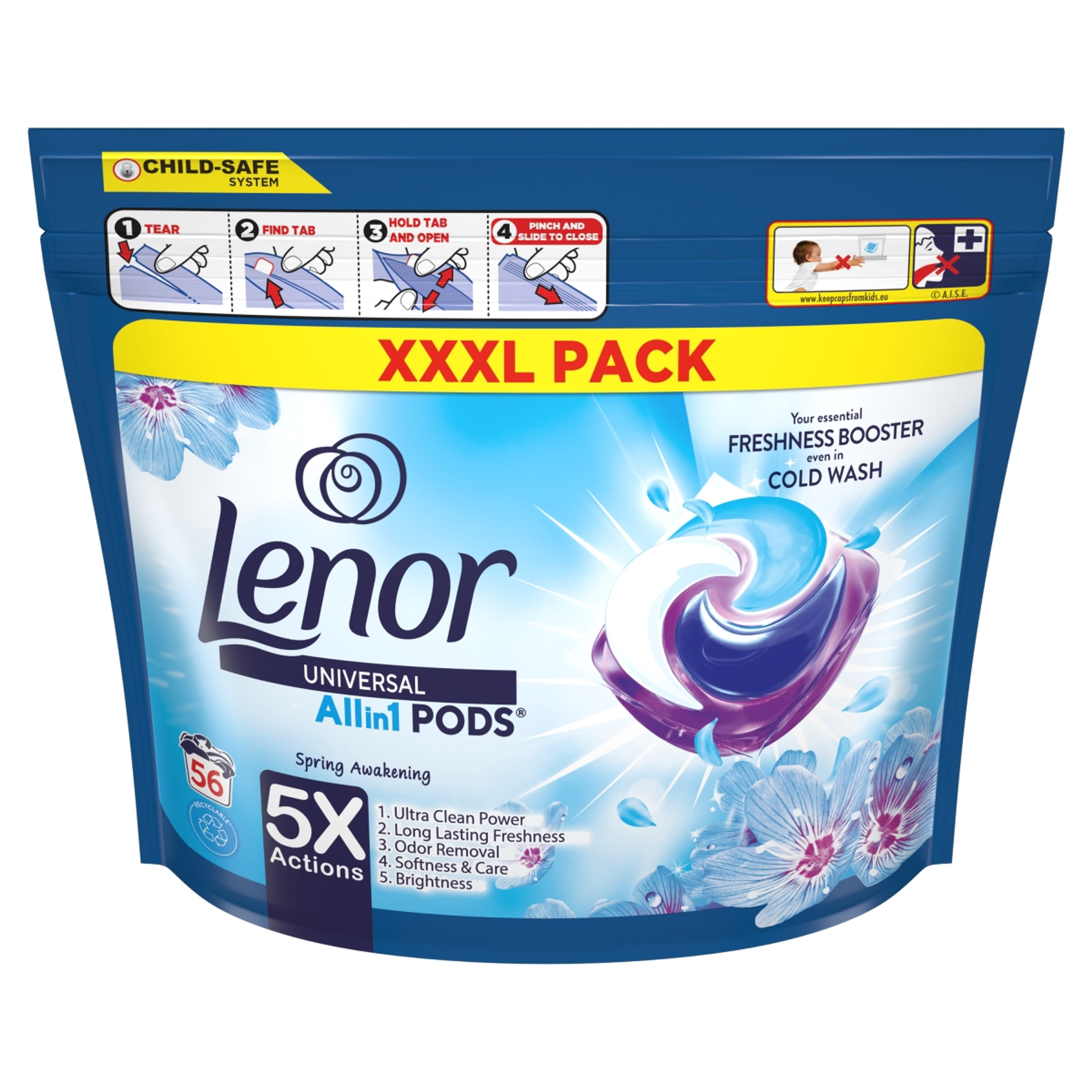 Lenor All-in-1 Pods Spring Awakening mosókapszula 56 mosáshoz - 56 db