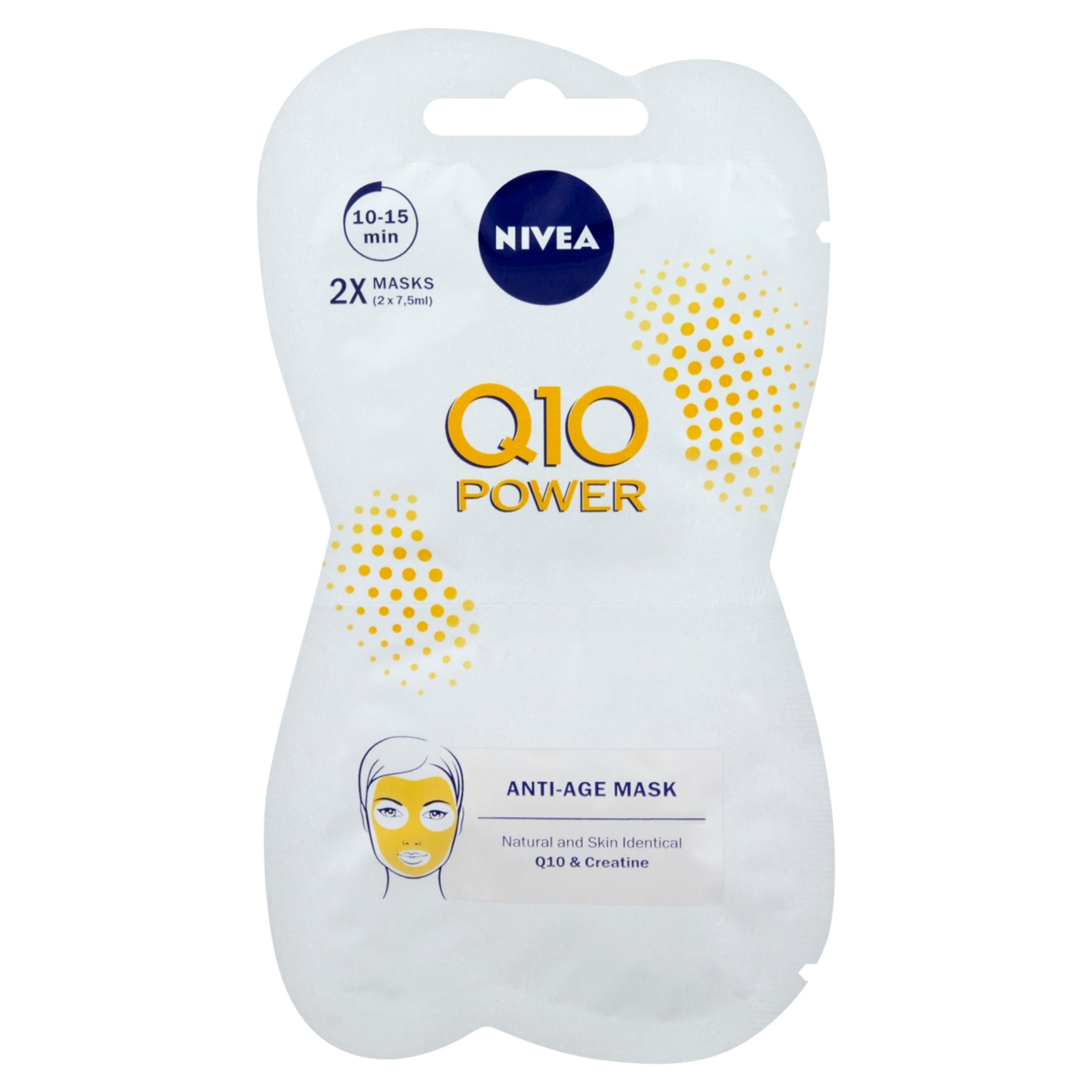 Nivea Q10 Power bőrkisimító ránctalanító arcmaszk 2*7,5 ml - 2 db