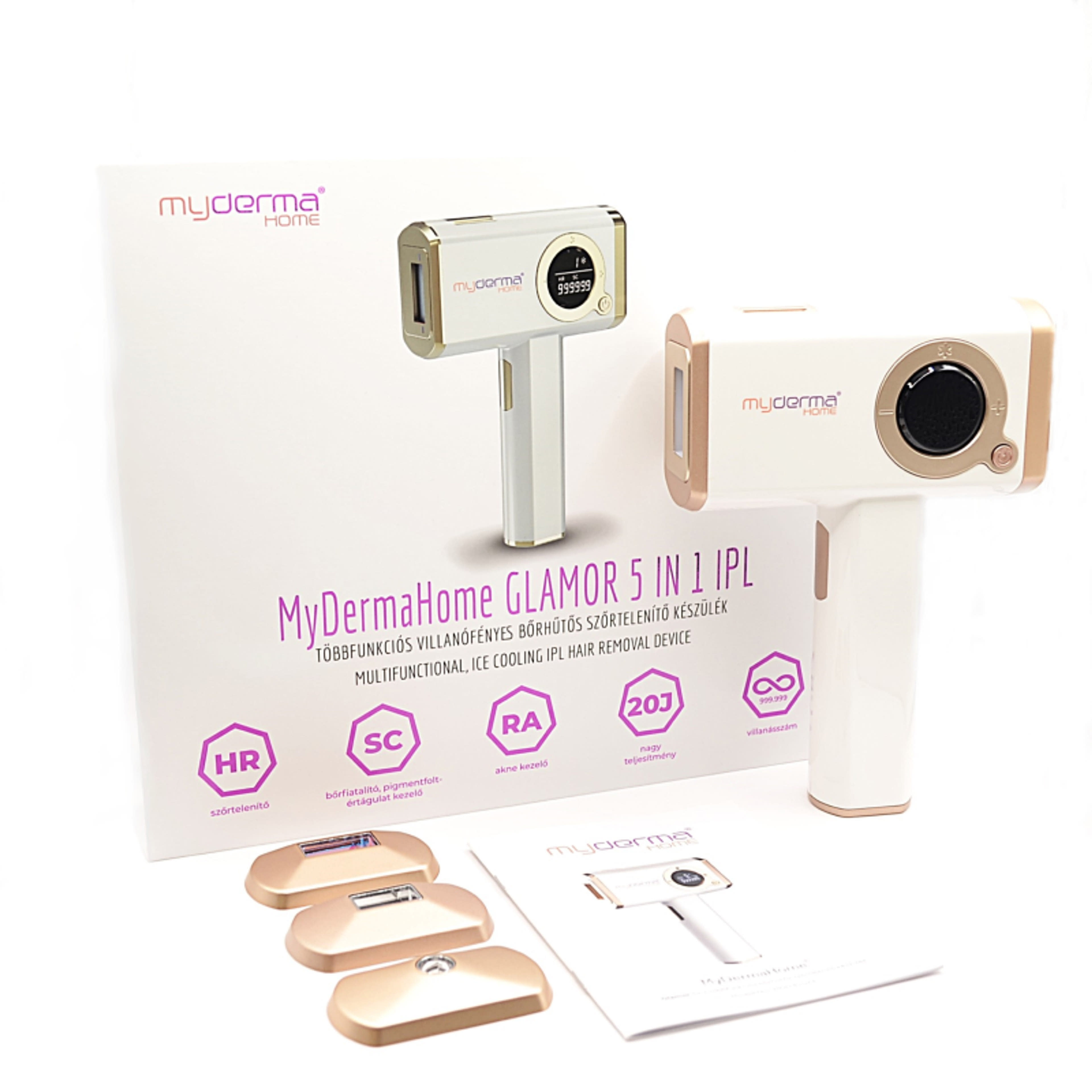 MyDermaHome 5in1 szőrtelenítő, arcfiatalító, akne-pigmentfolt, értágulat kezelő készülék - 1 db-3