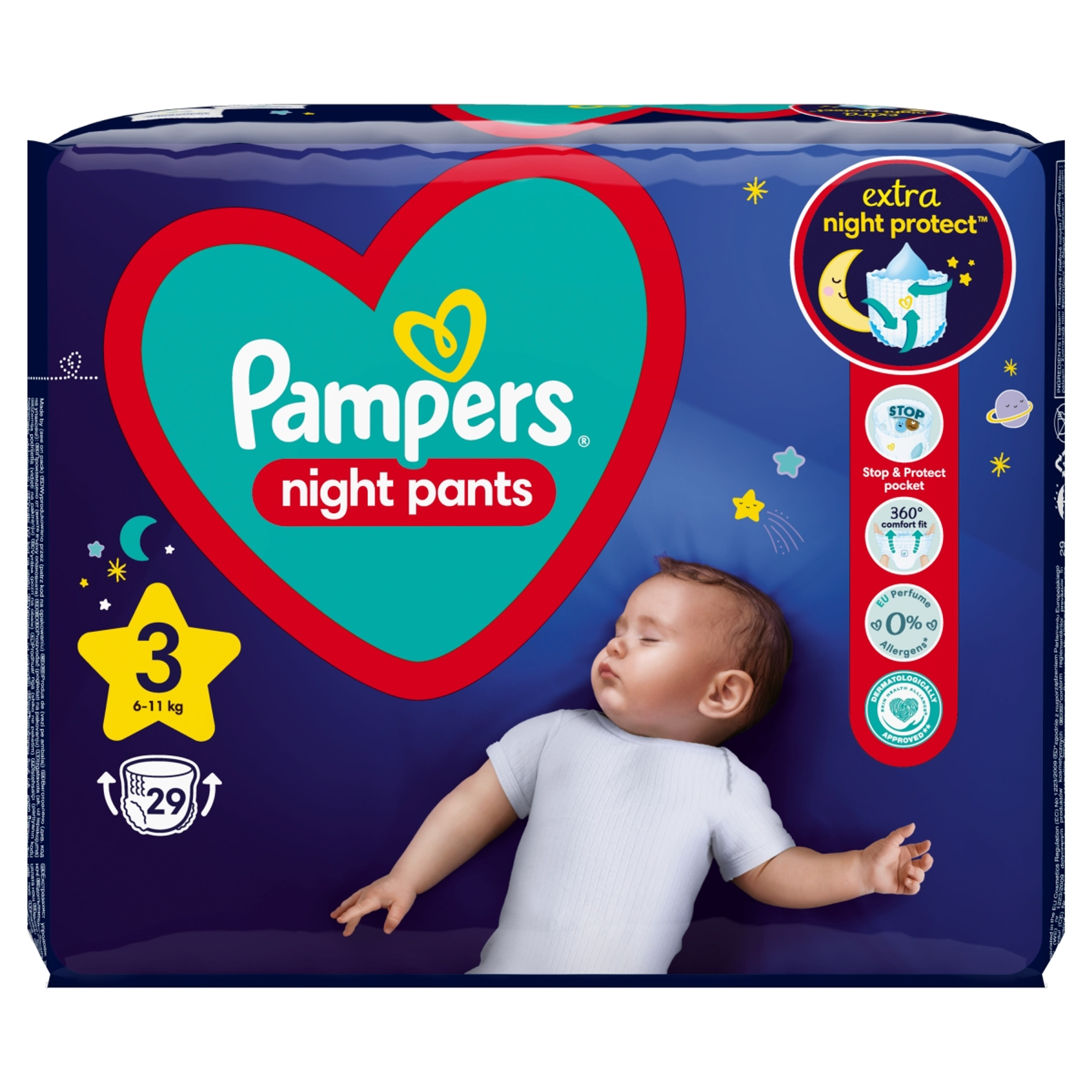 Pampers Night Pants éjszakai bugyipelenka 3-as 6 -11 kg - 29 db