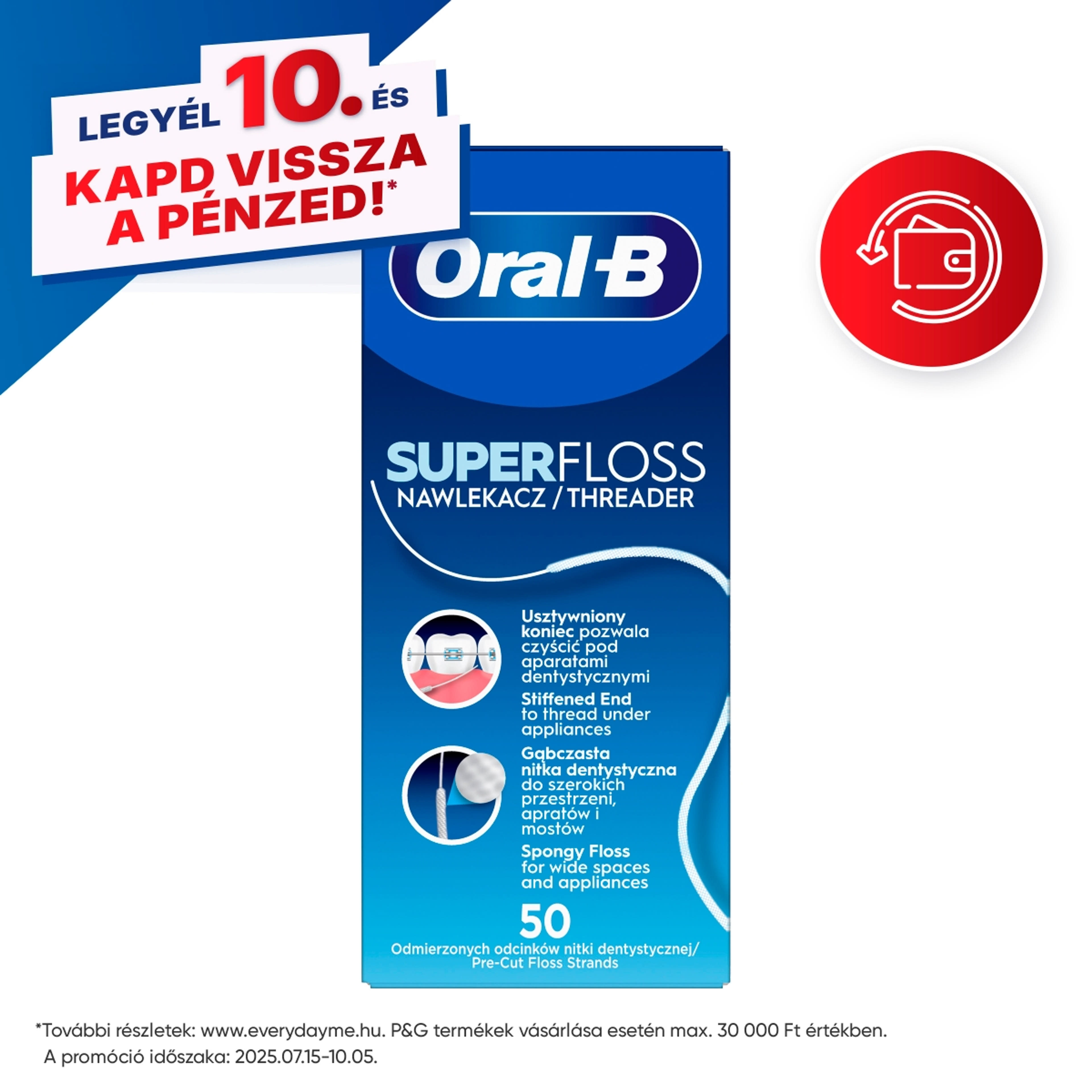 Oral-B fogselyem superfloss - 50 db