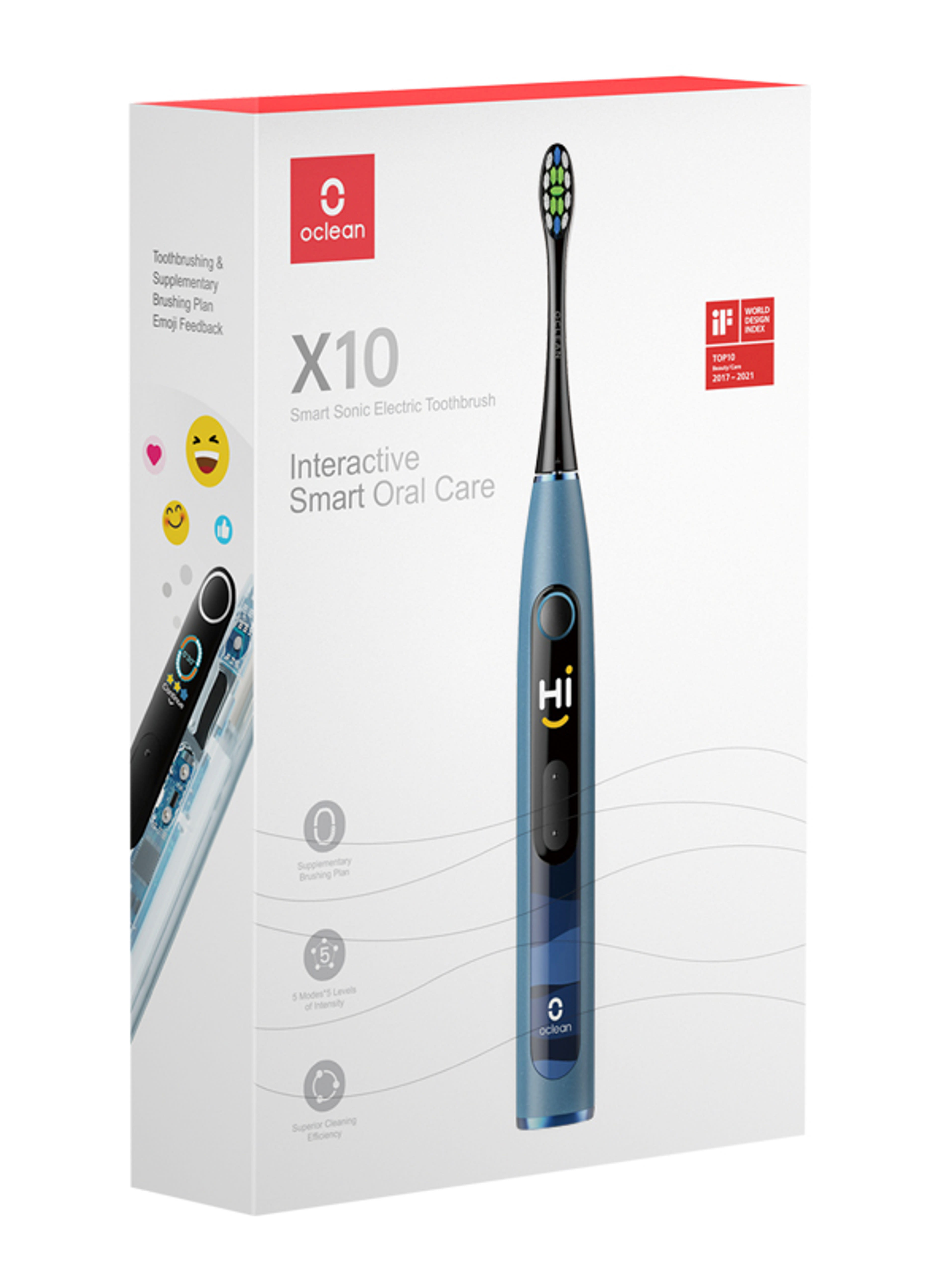 Oclean X10 elektromos fogkefe /kék - 1 db