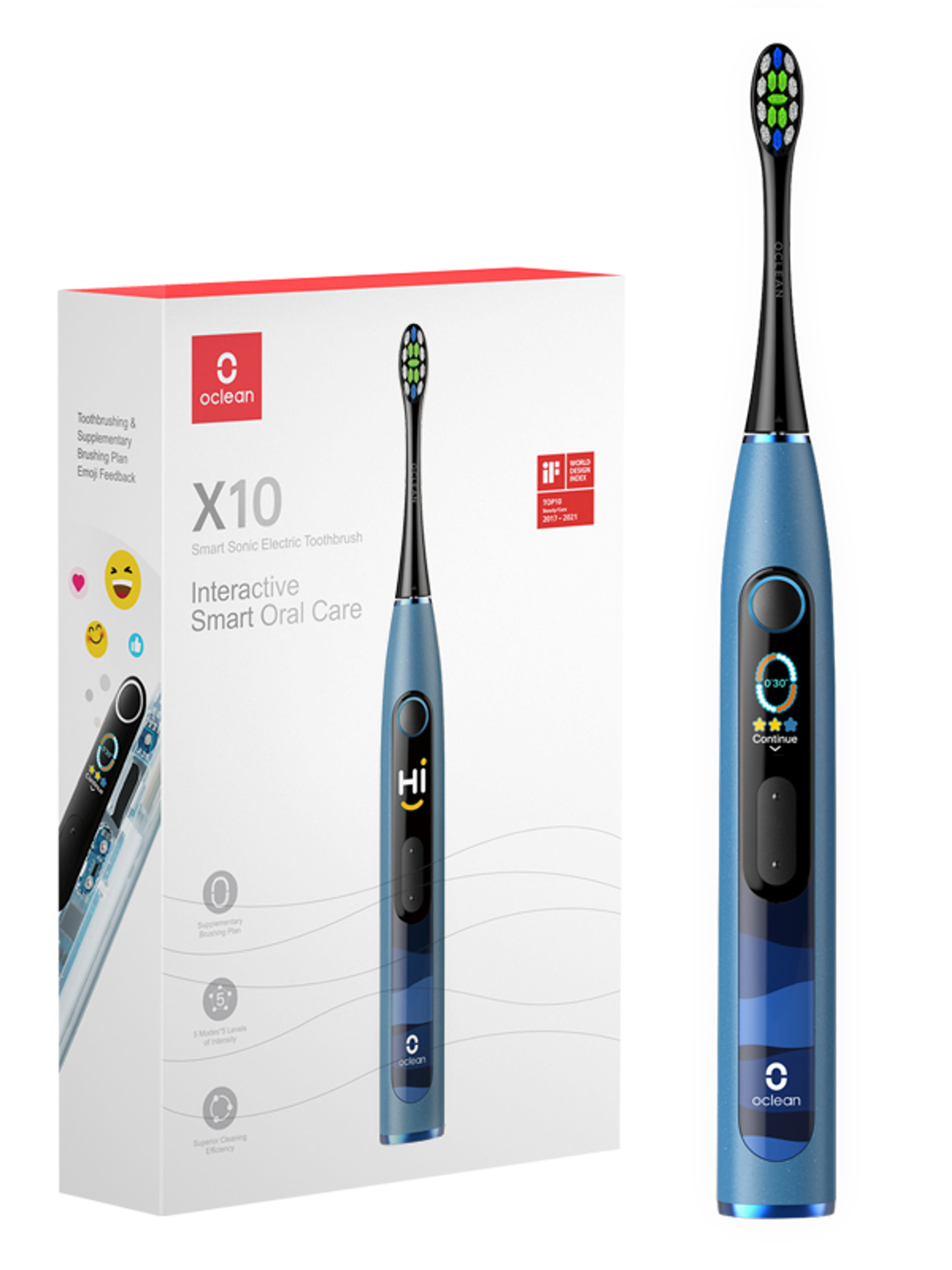 Oclean X10 elektromos fogkefe /kék - 1 db-4