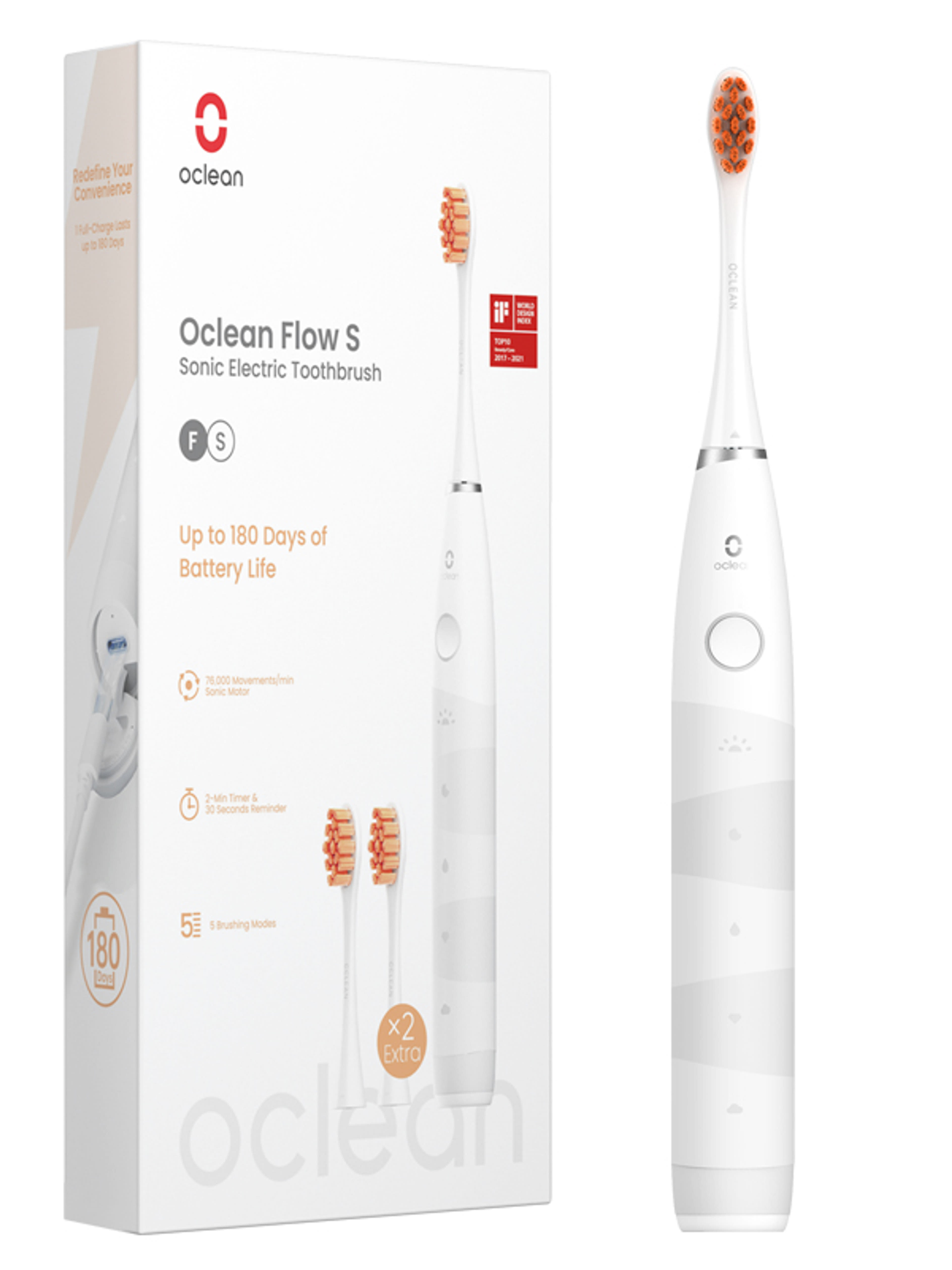 Oclean Flow elektromos fogkefe készlet /fehér - 1 db-3