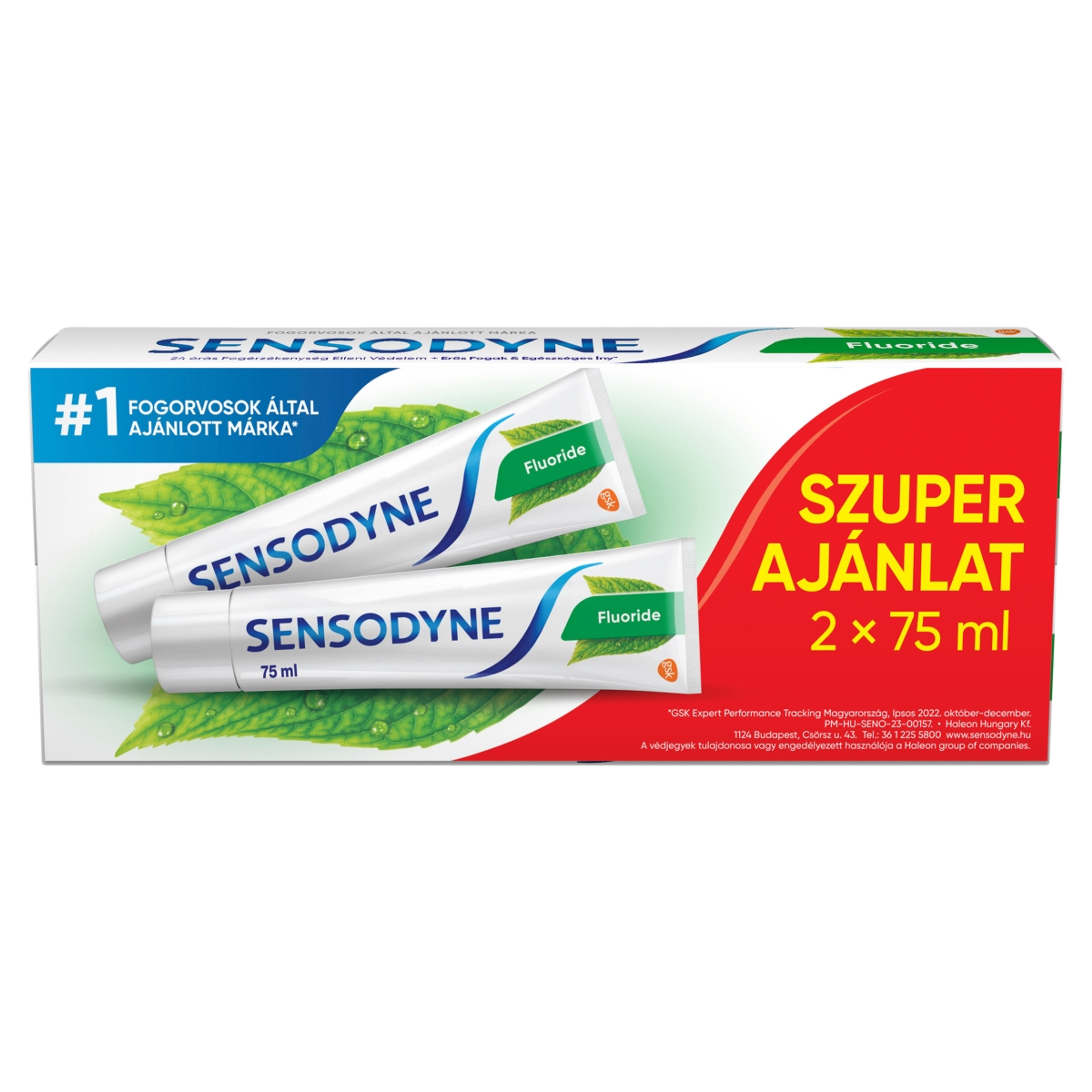 Sensodyne Fluoride fogkrém 2 x 75 ml - 150 ml
