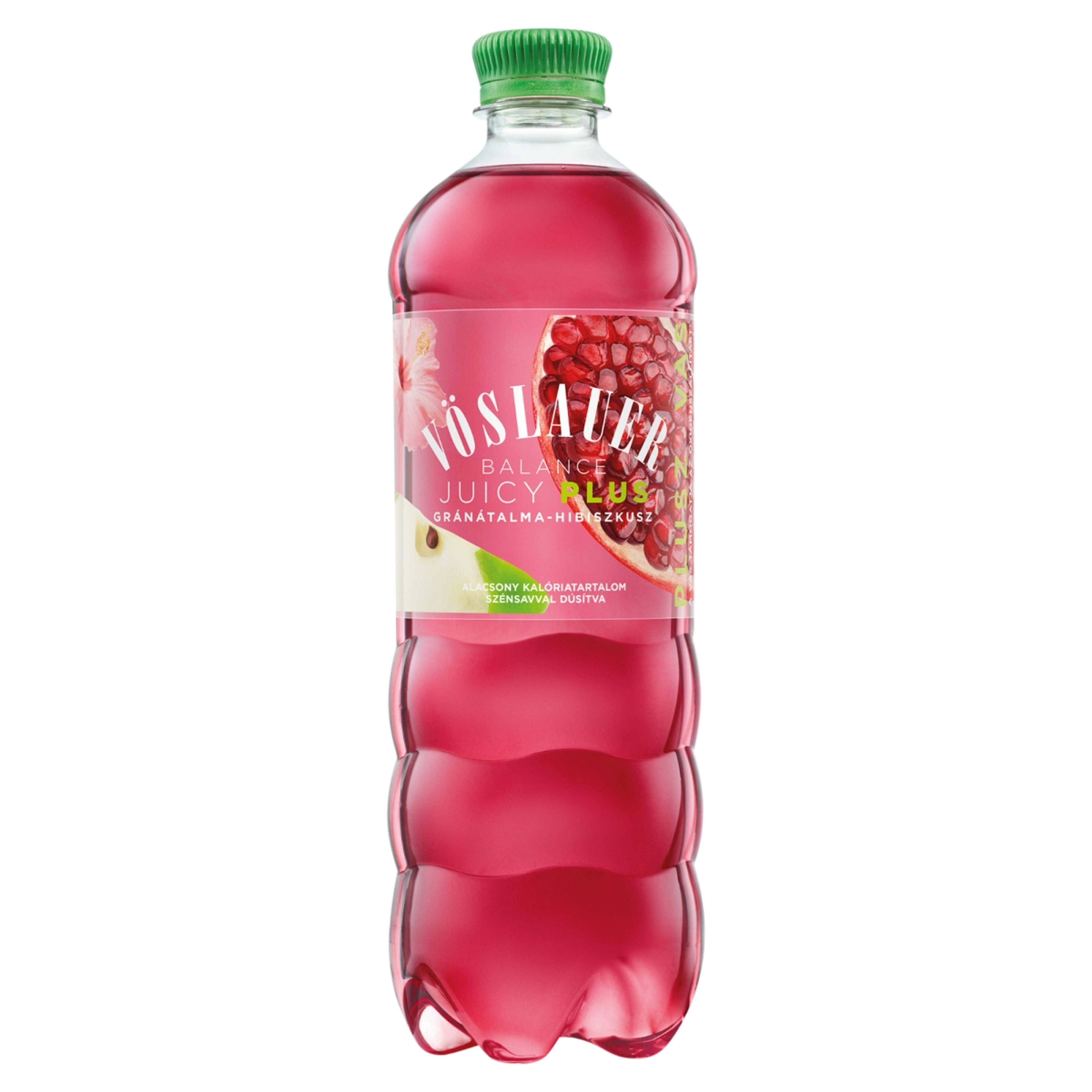 Vöslauer Balance Juicy Plus szénsavas üdítőital hozzáadott vassal gránátalma-hibiszkusz ízű -750 ml-1