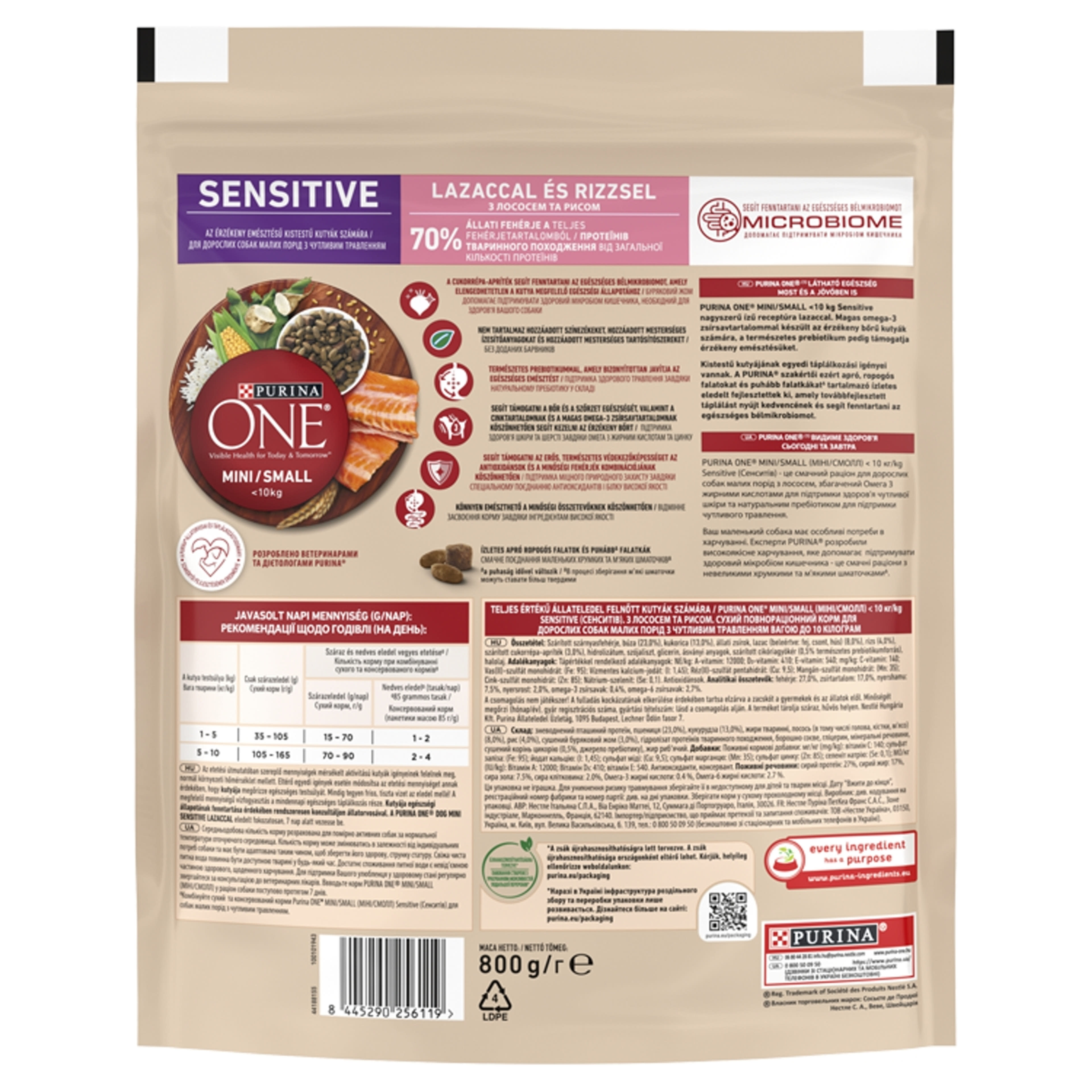 Purina one szárazeledel kutyáknak mini delicate lazac - 800 g-2