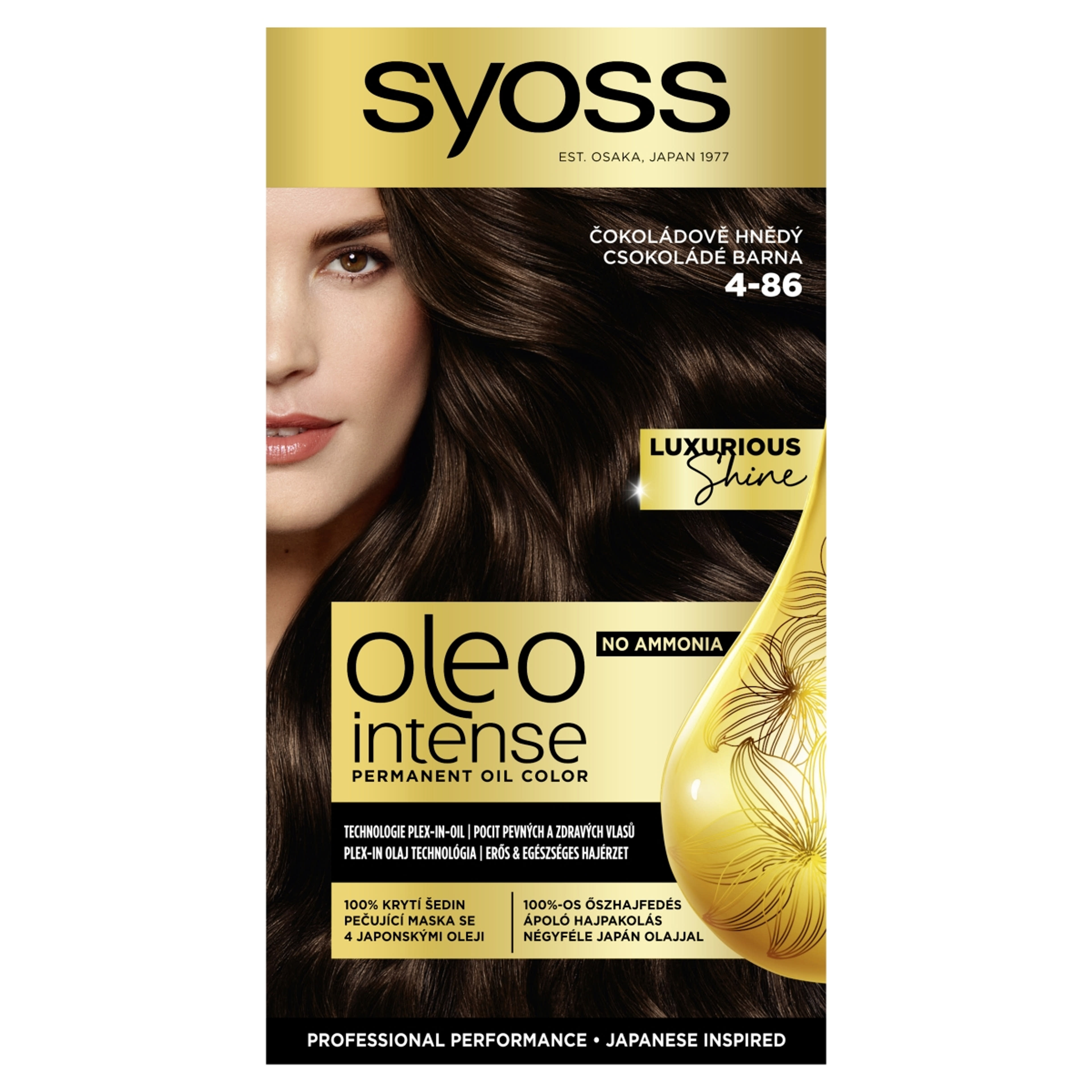 Syoss Oleo Intense tartós hajfesték 4-86 csokoládé barna - 1 db