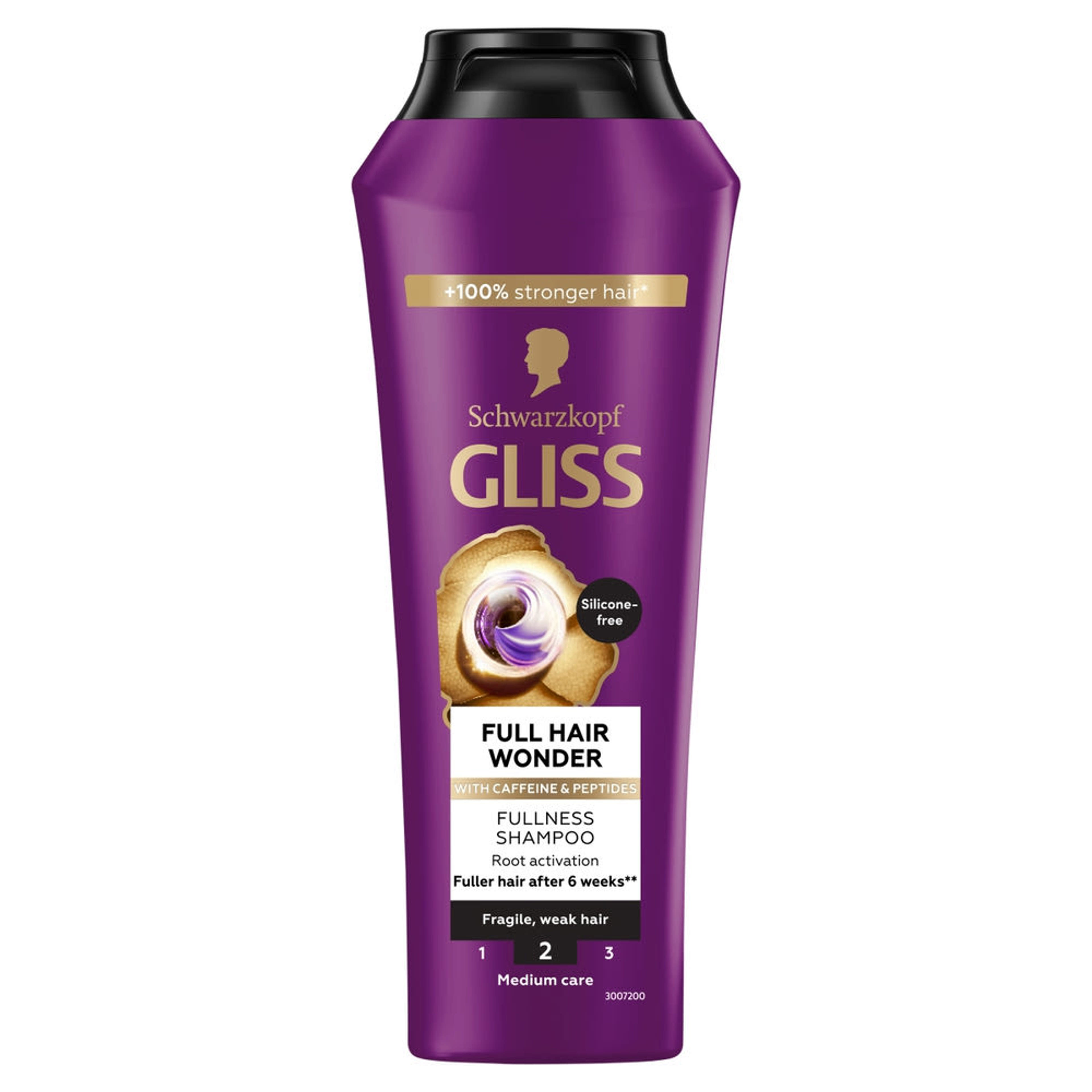 Gliss Full Hair Wonder sampon koffeinnel és peptidekkel - 250 ml
