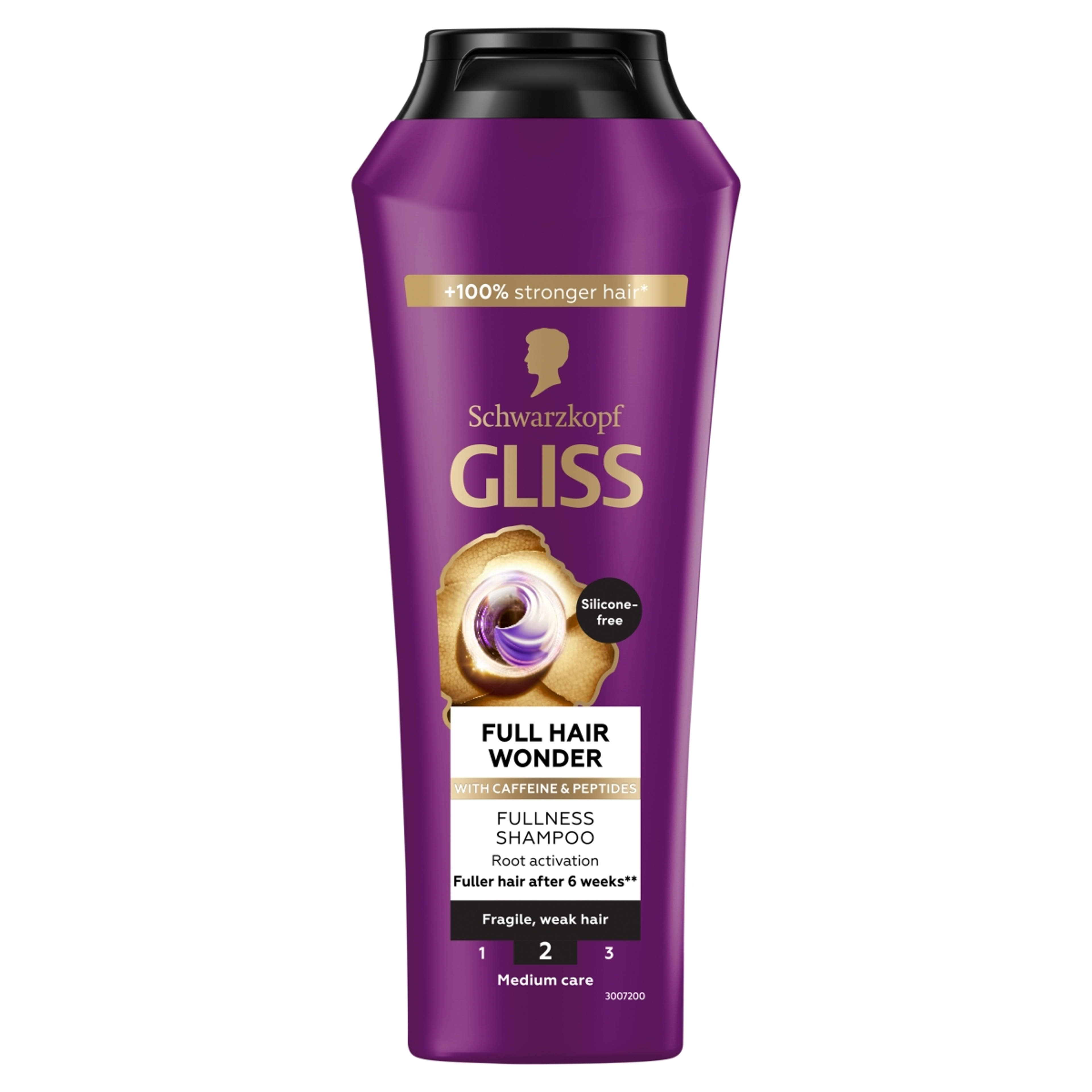 Schwarzkopf Gliss Full Hair Wonder sampon koffeinnel + peptidekkel - 250 ml