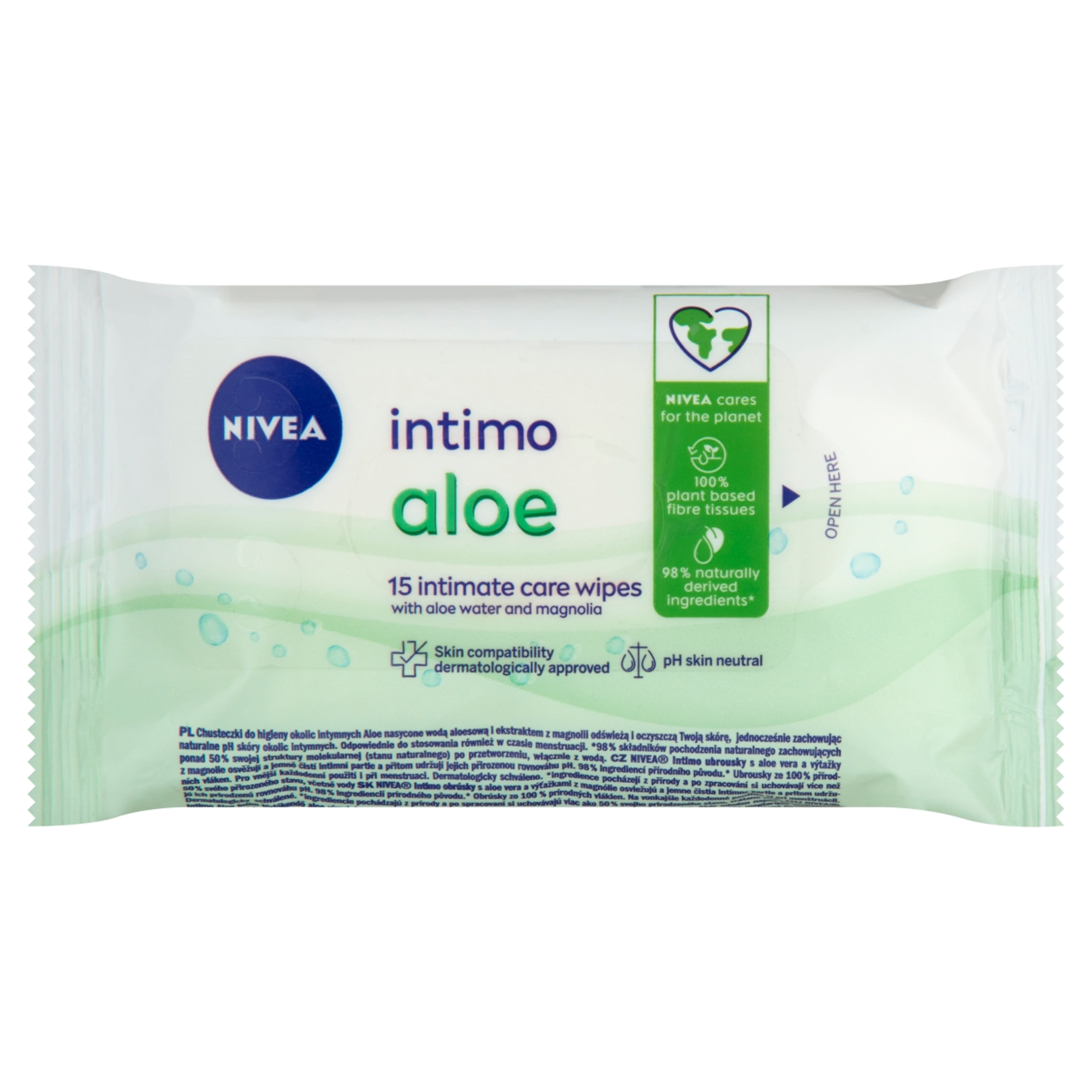 Nivea Intimo intim törlőkendő aloe - 15 db