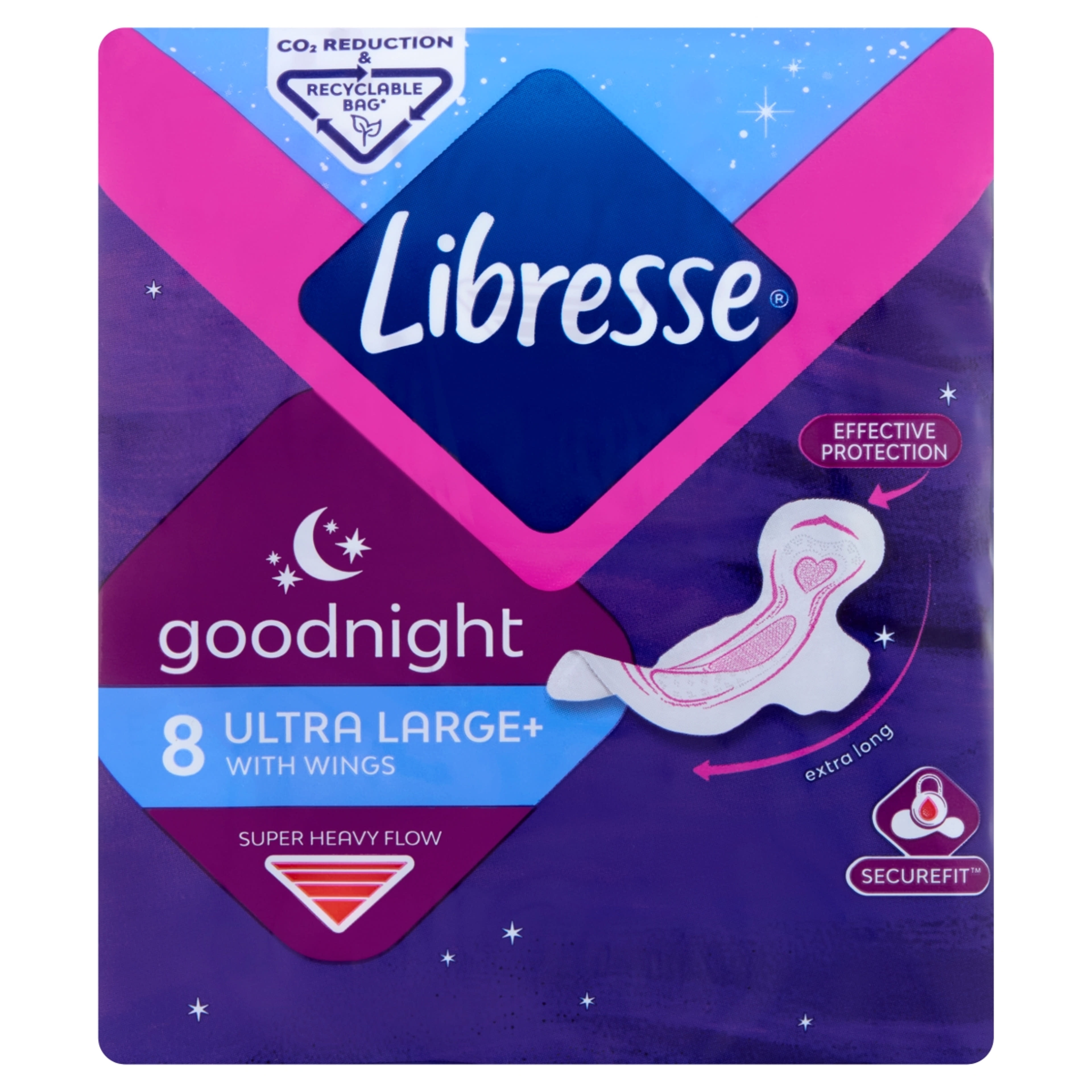 Libresse egészségügyi betét Ultra goodnight wing - 8 db