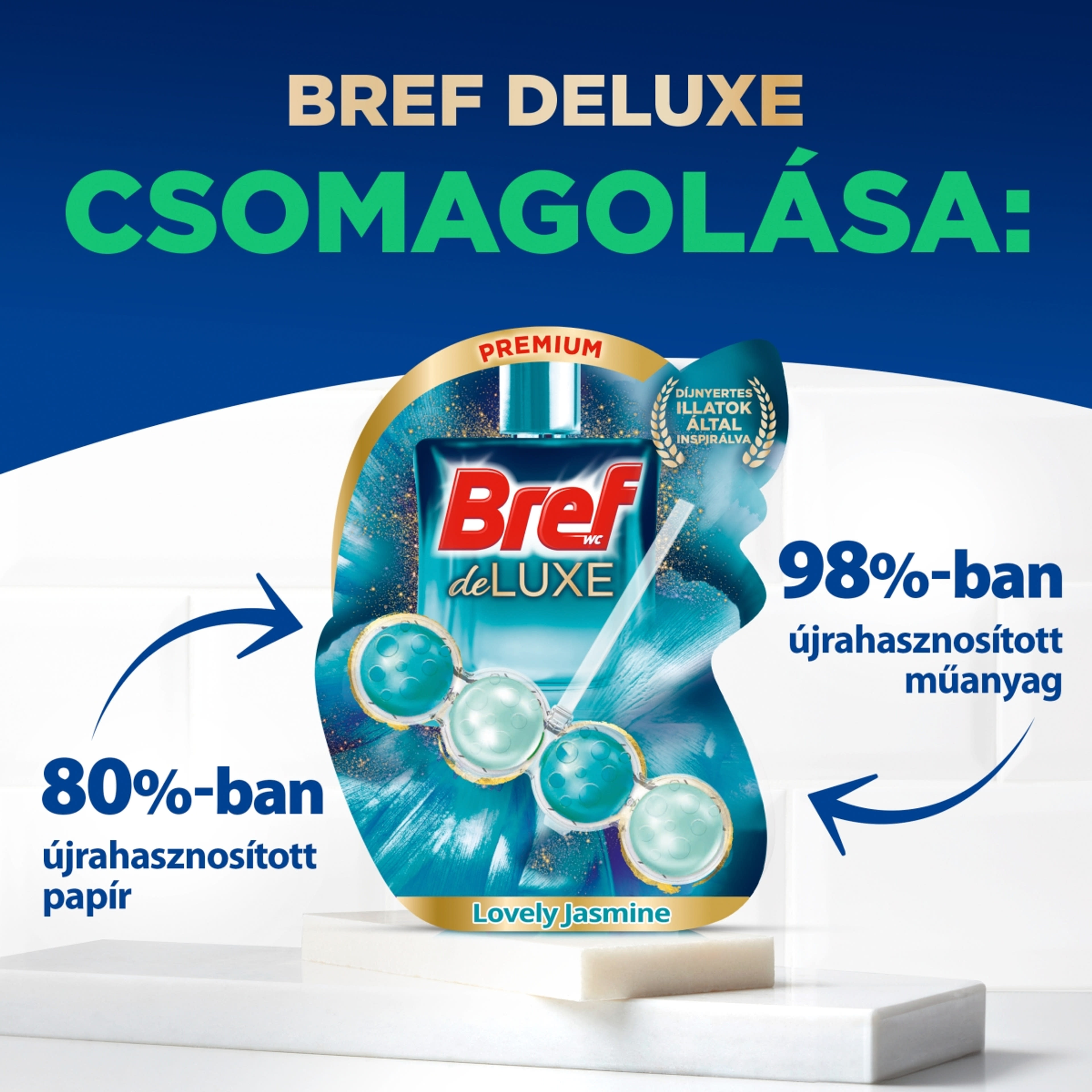 Bref Deluxe Lovely Jasmine WC illatosító (3x50 g) - 150 g-5