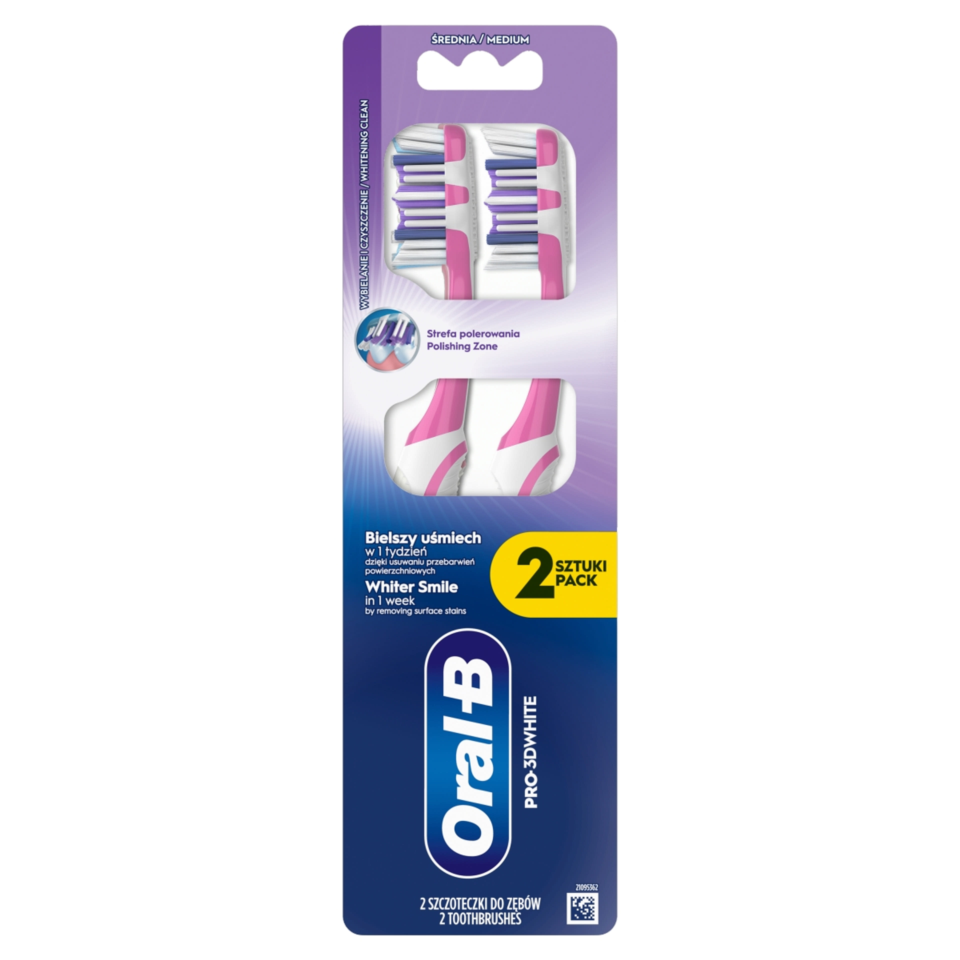 Oral-B 3D White Advantage Medium fogkefe – 2 db-1