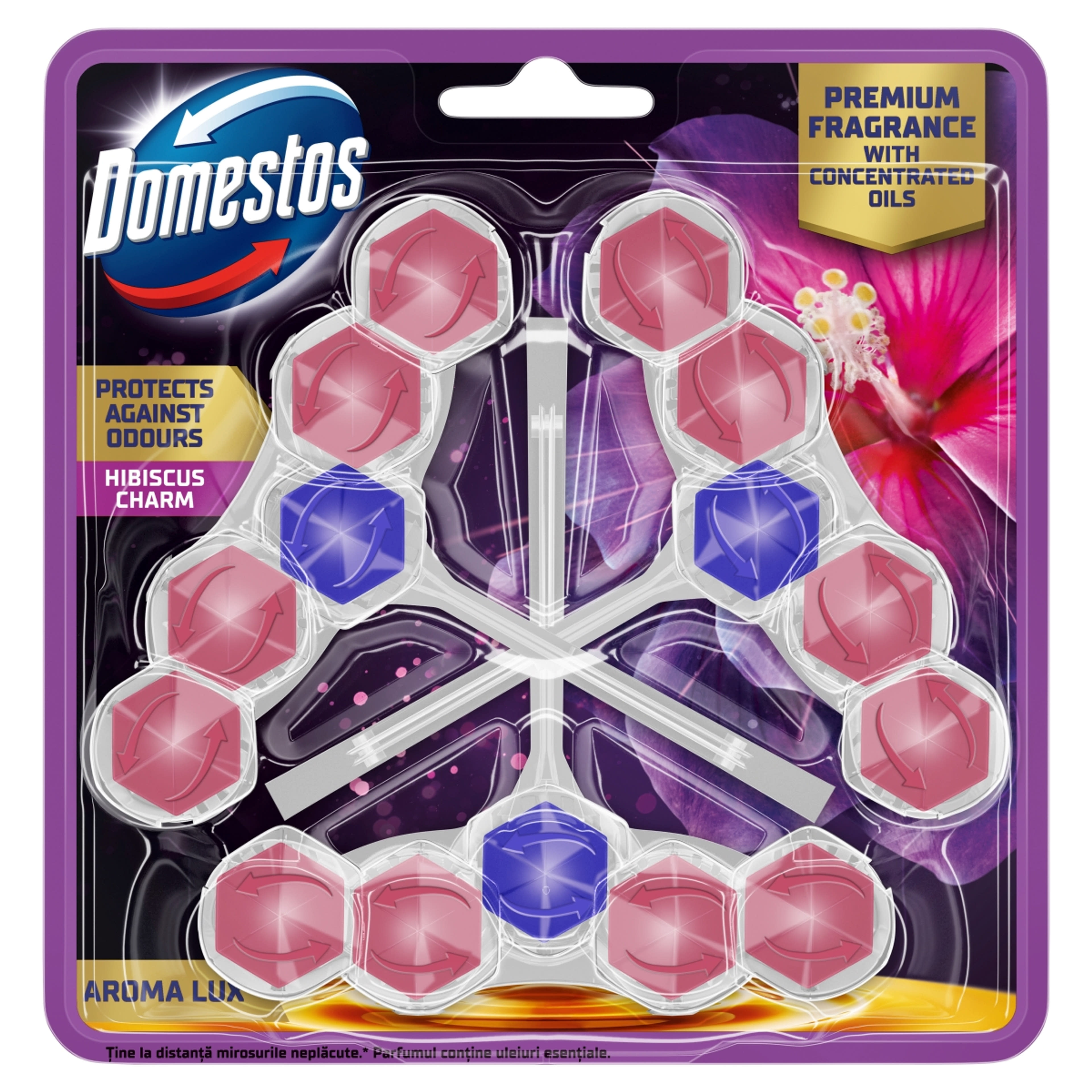 Domestos Aroma Lux Hibiscus Charm WC illatosító 3 x 50 g - 150 g