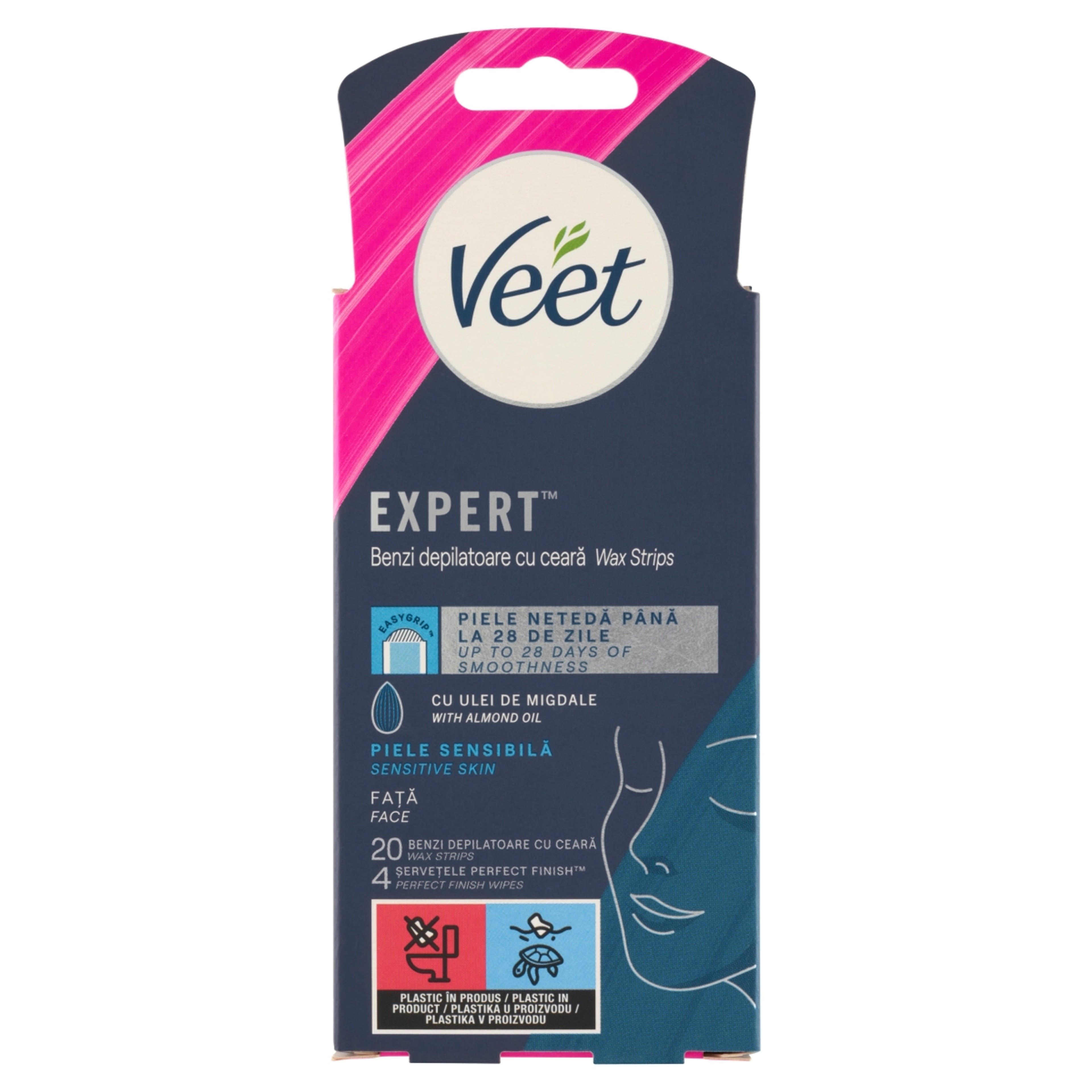 Veet Expert hideggyanta szalagok arcra, érzékeny bőrre - 20 db-1