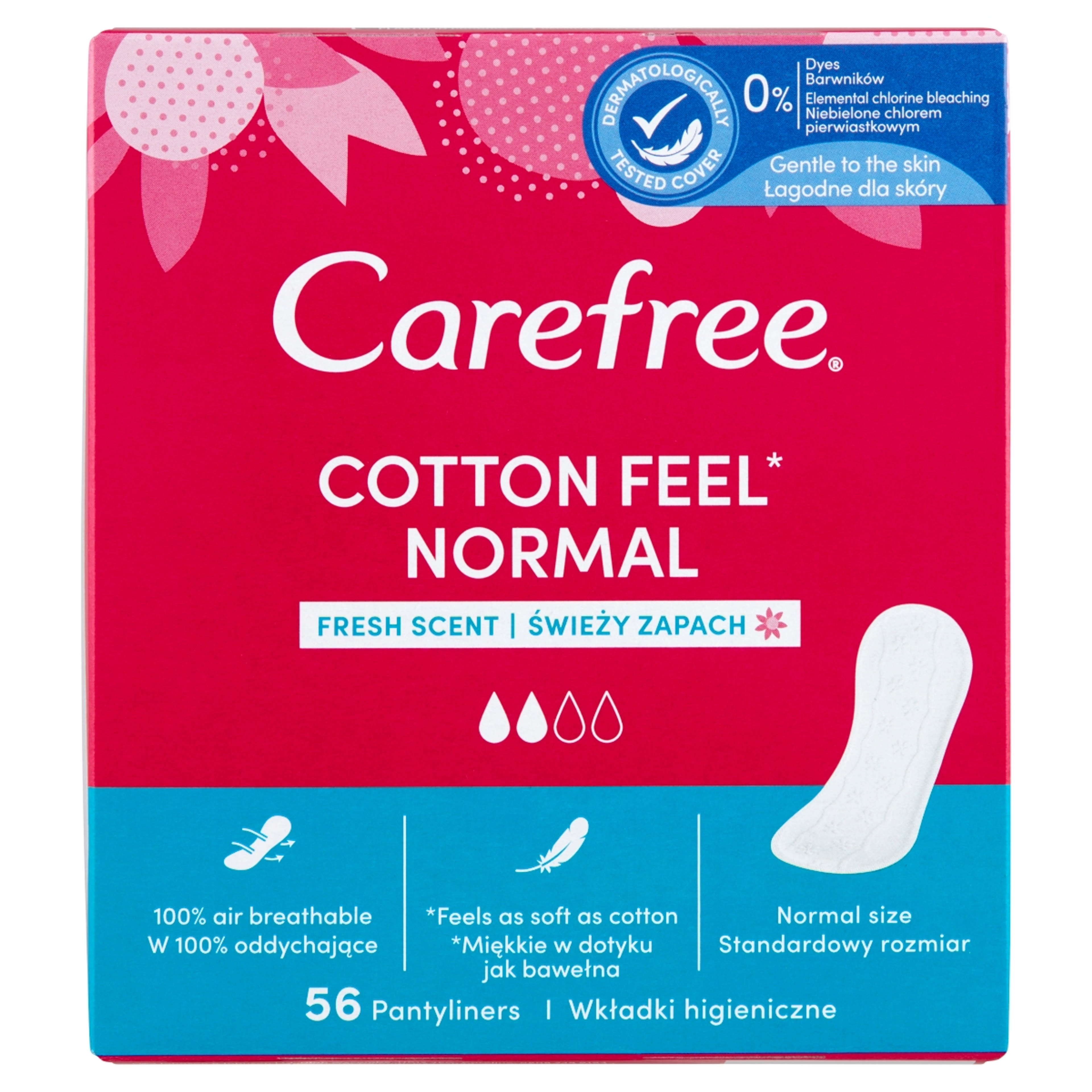 Carefree Cotton tisztasági betét friss illat - 56 db