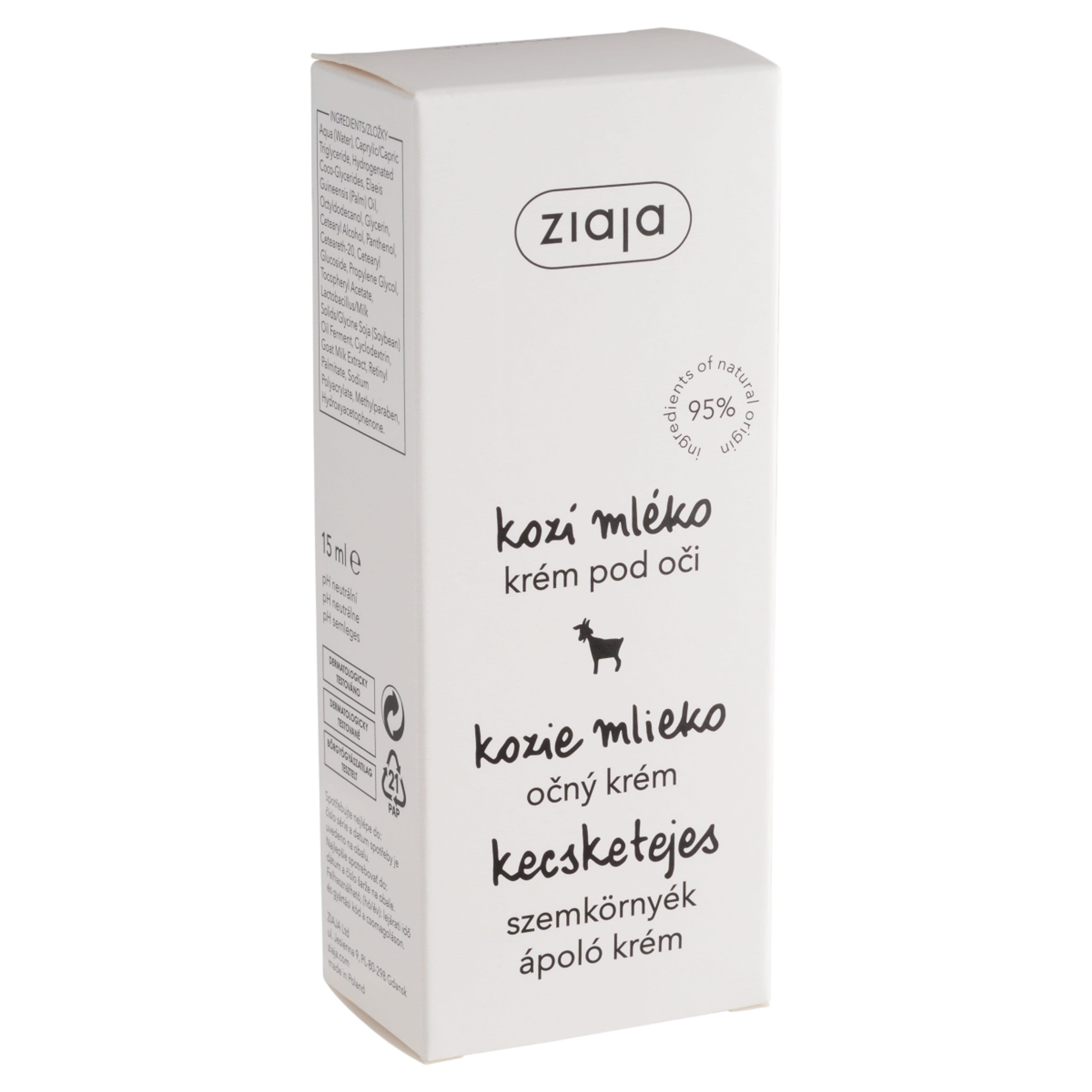 Ziaja kecsketejes szemörnyék ápoló krém - 15 ml-2