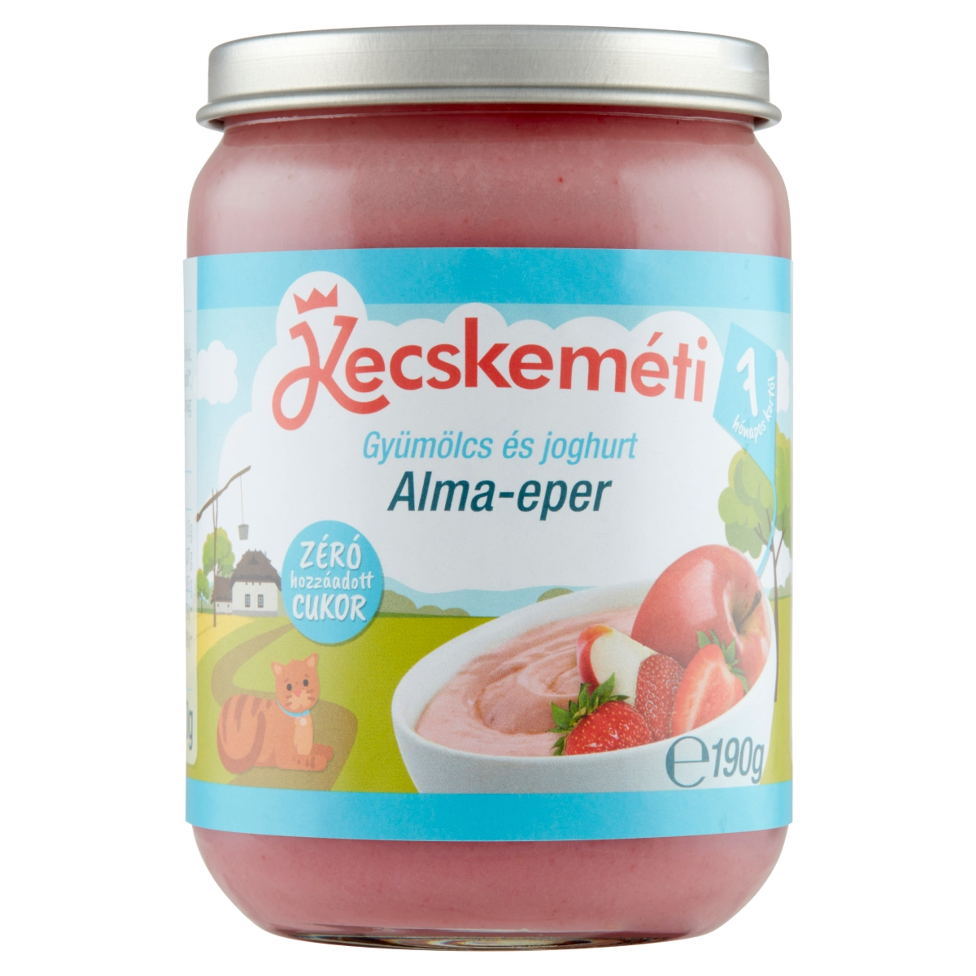 Kecskeméti Bébiétel Alma Eper Joghurt Ízesítéssel 7 Hónapos Kortól - 190 g-1