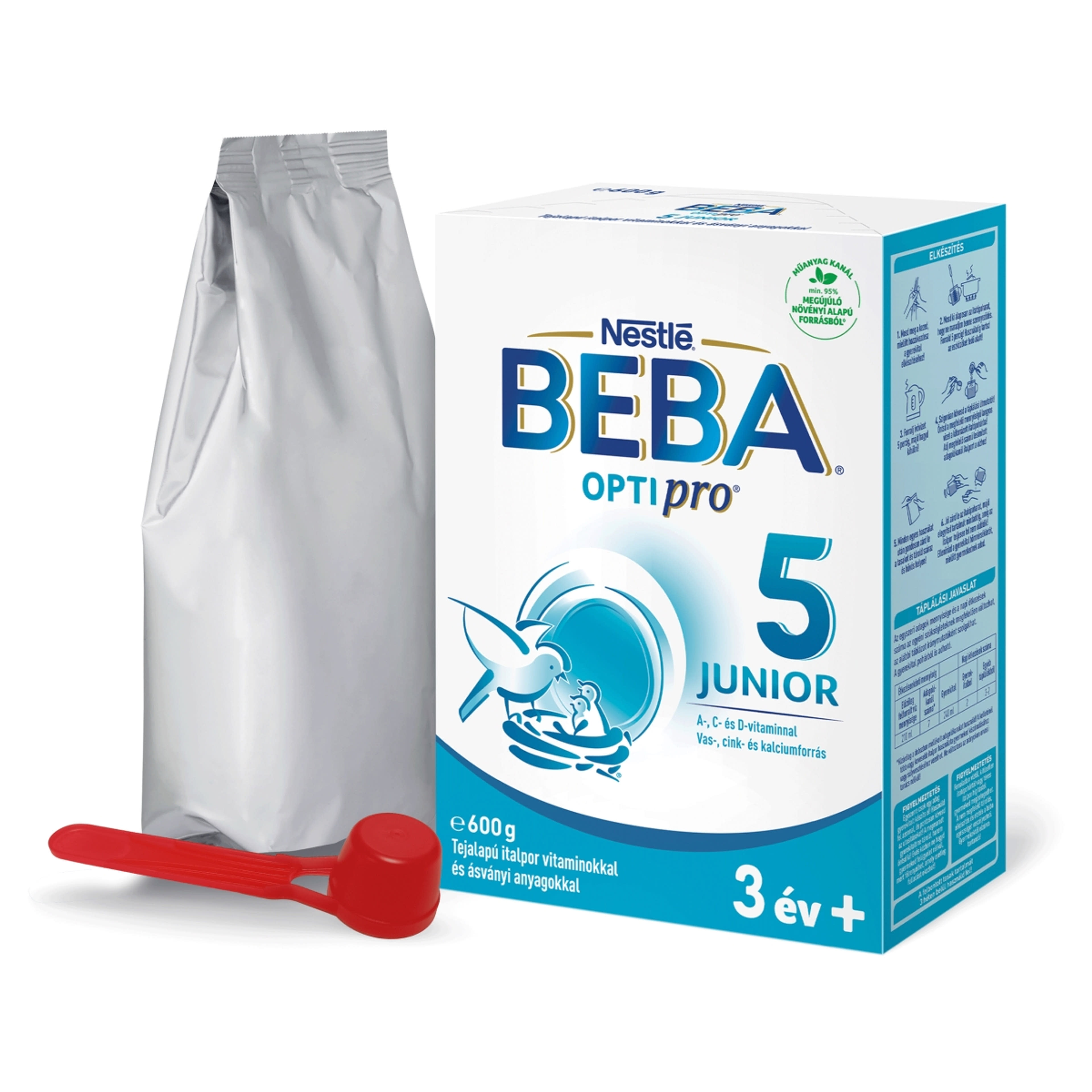Beba Optipro 5 Junior tejalapú italpor vitaminokkal és ásványi anyagokkal 36 hónapos kortól - 600 g-2