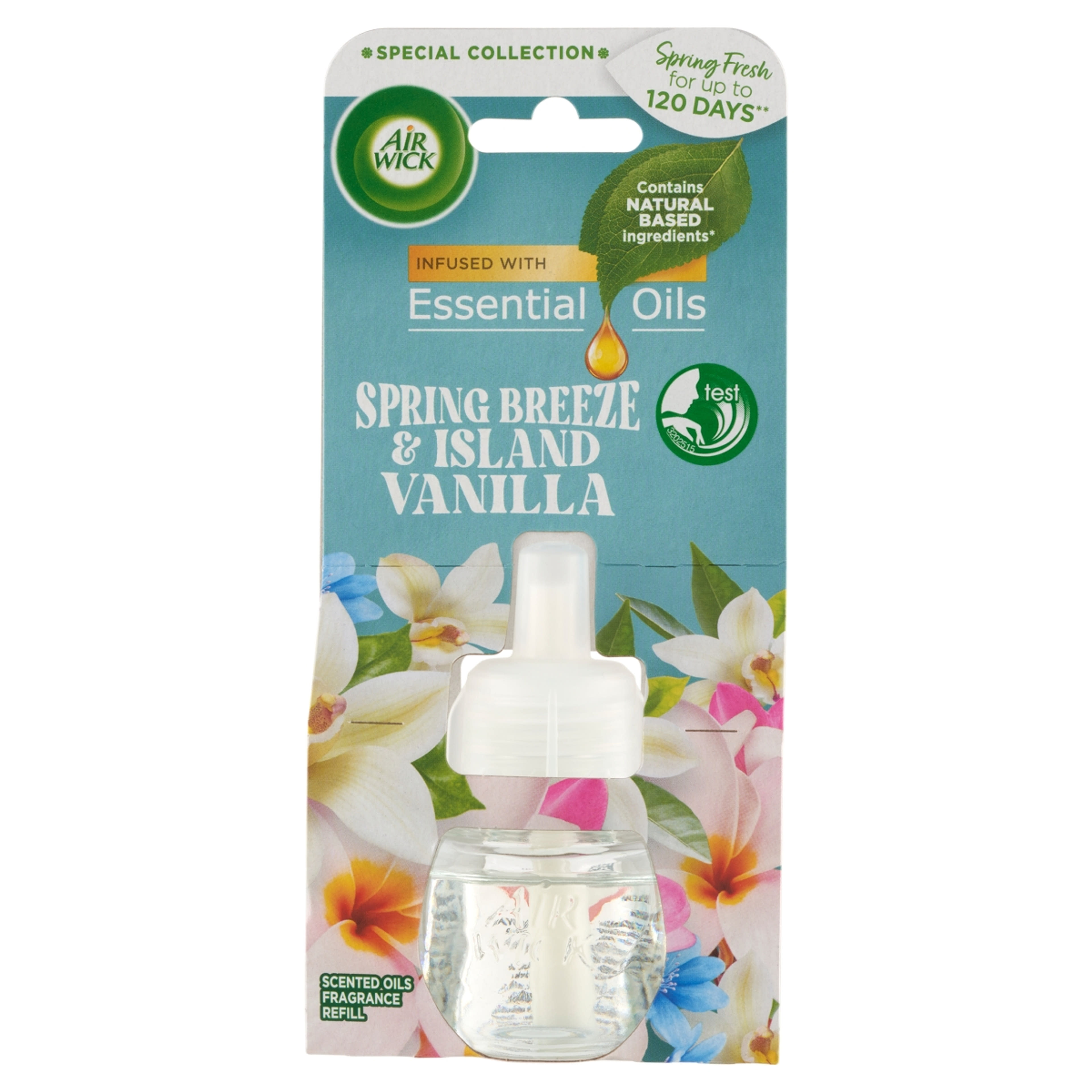 Air Wick elektromos légfrissítő utántöltő tavaszi szellő és vanília illattal - 19 ml