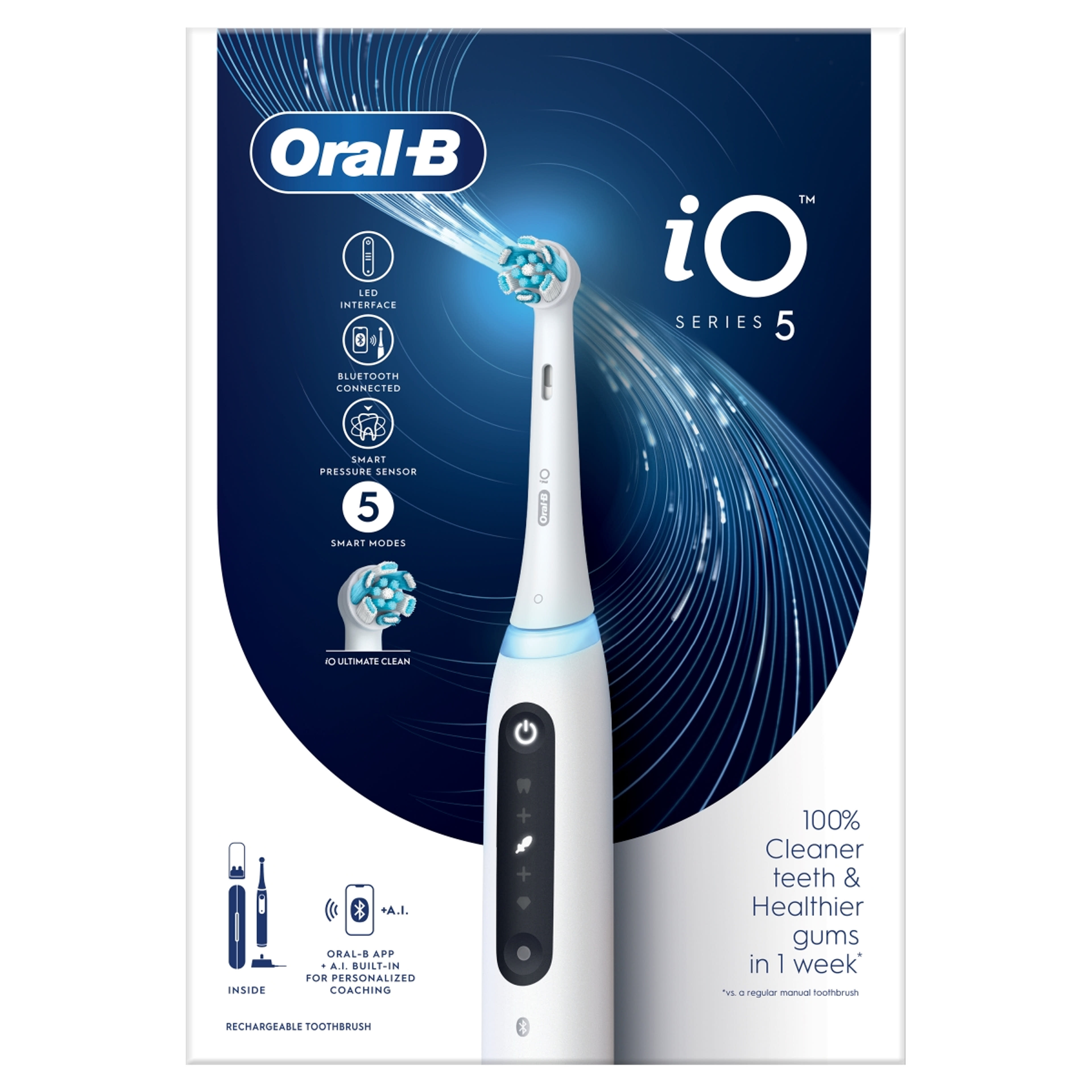 Oral-B iO 5 elektromos fogkefe, fehér - 1 db-1