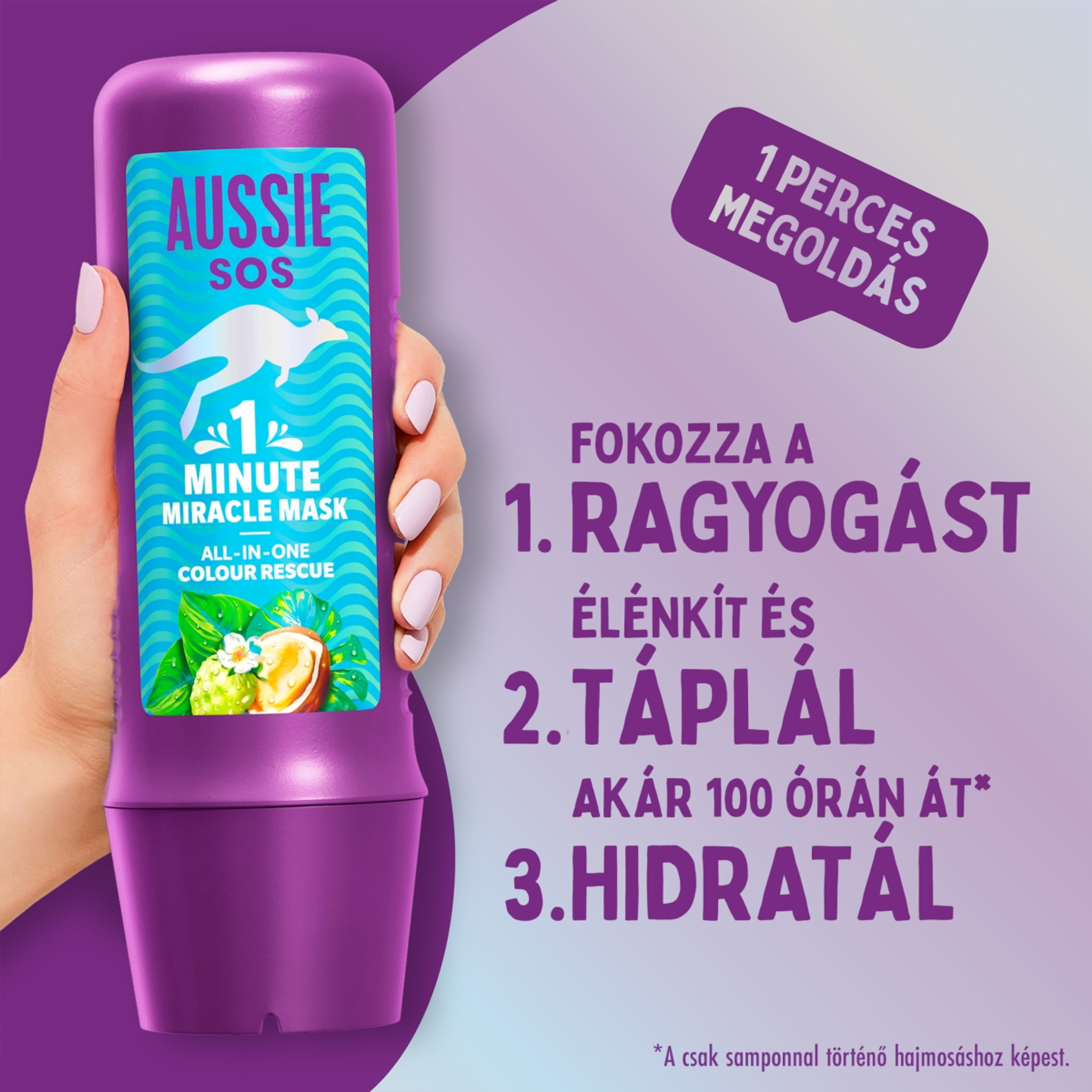Aussie SOS 1 Minute Miracle Colour hajmaszk - 250 ml-3