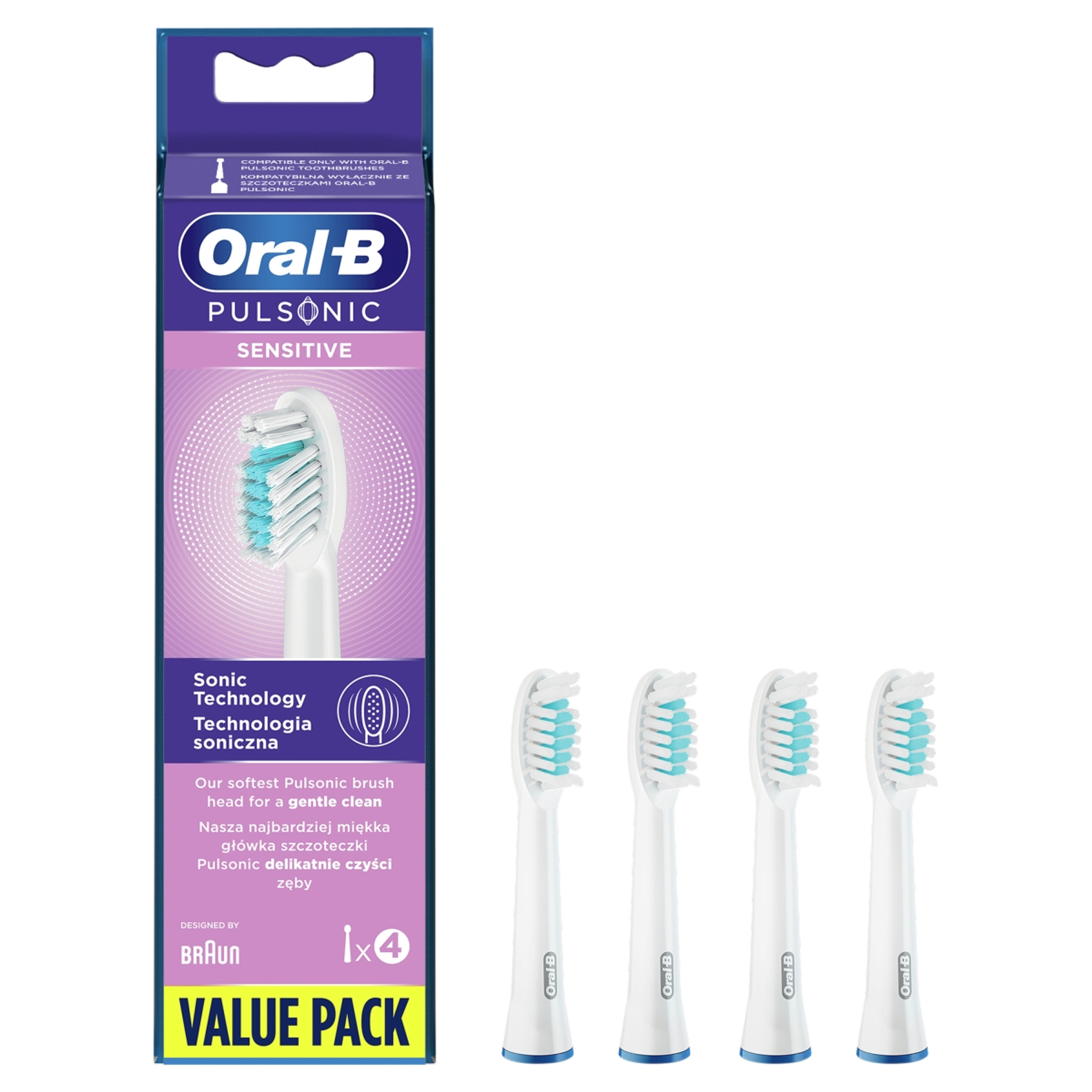 Oral B pulsonic sensitiv elektromos fogkefe pótfej - 4 db-2
