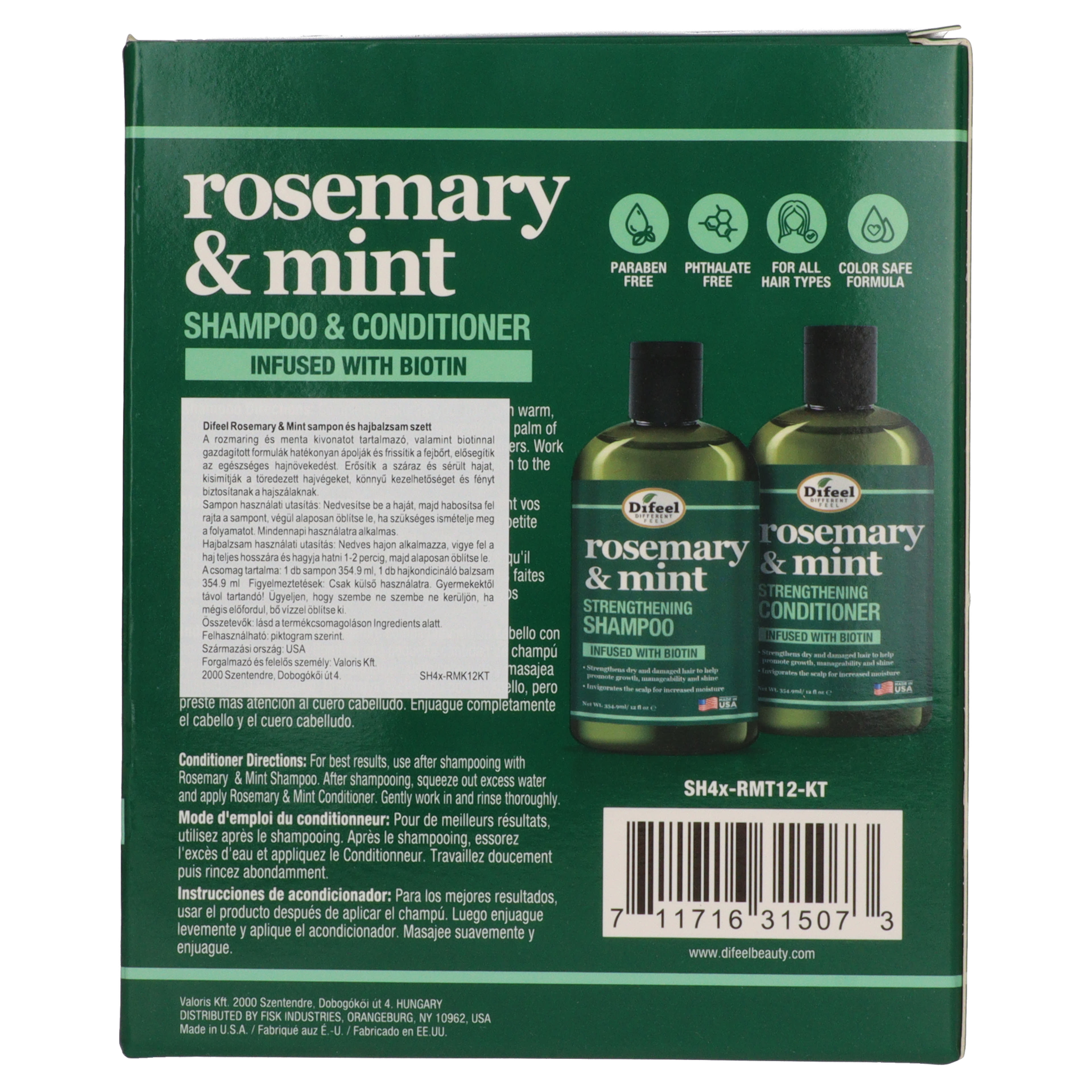 Difeel Rosemary&Mint sampon és balzsam szett - 355 ml-3