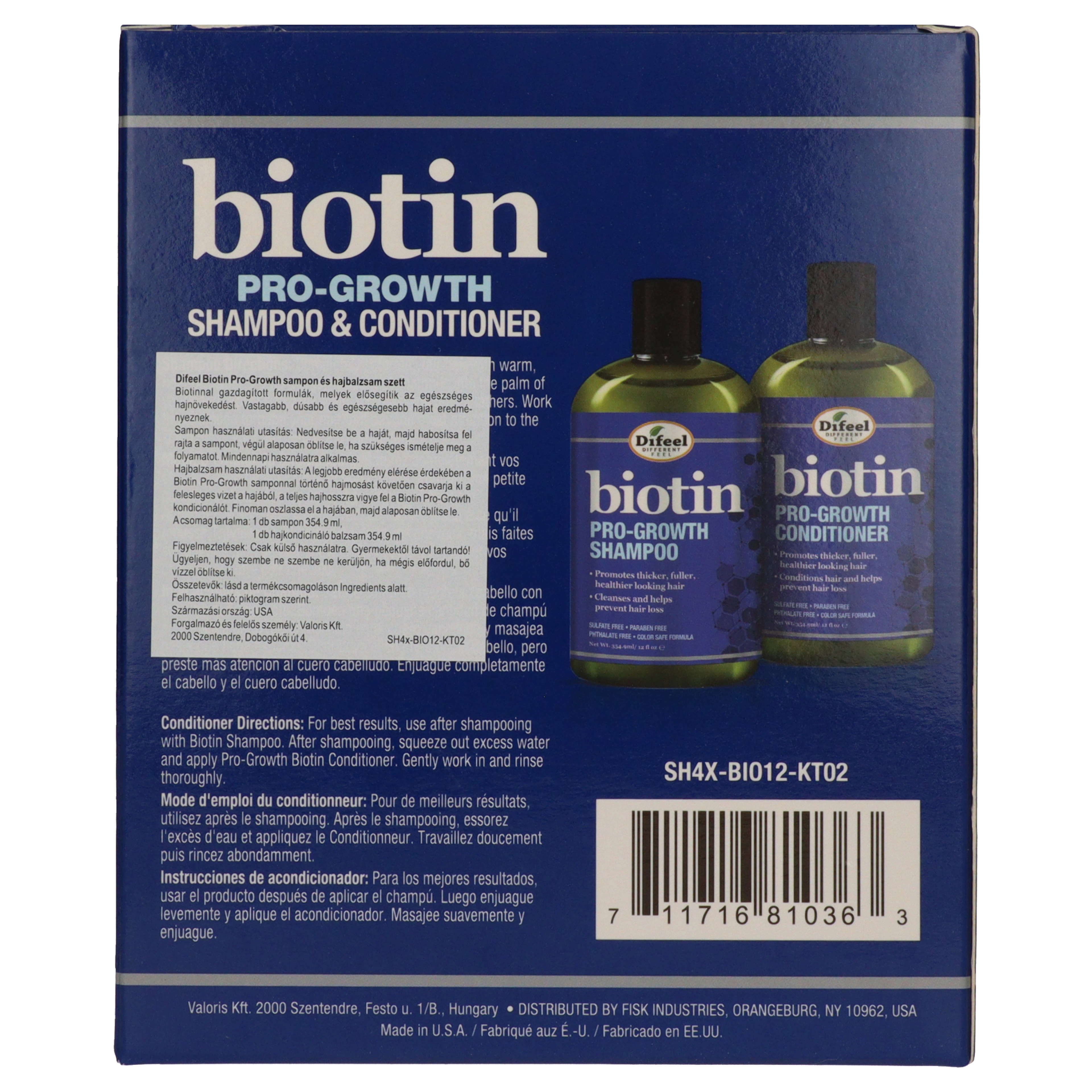 Difeel Biotin Pro-Growth sampon és balzsam szett - 355 ml-3