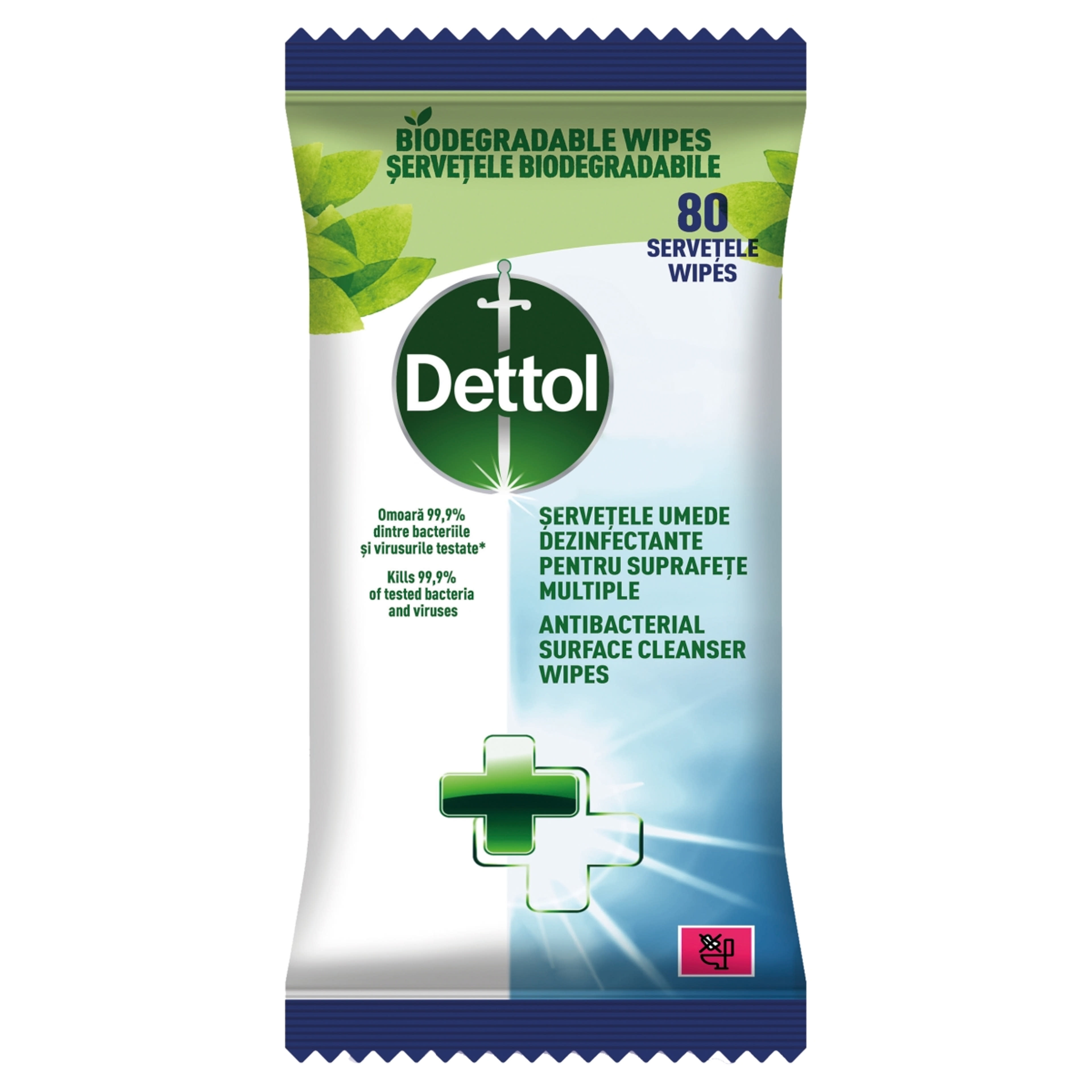 Dettol Antibakteriális felülettisztító kendő - 80 db-1