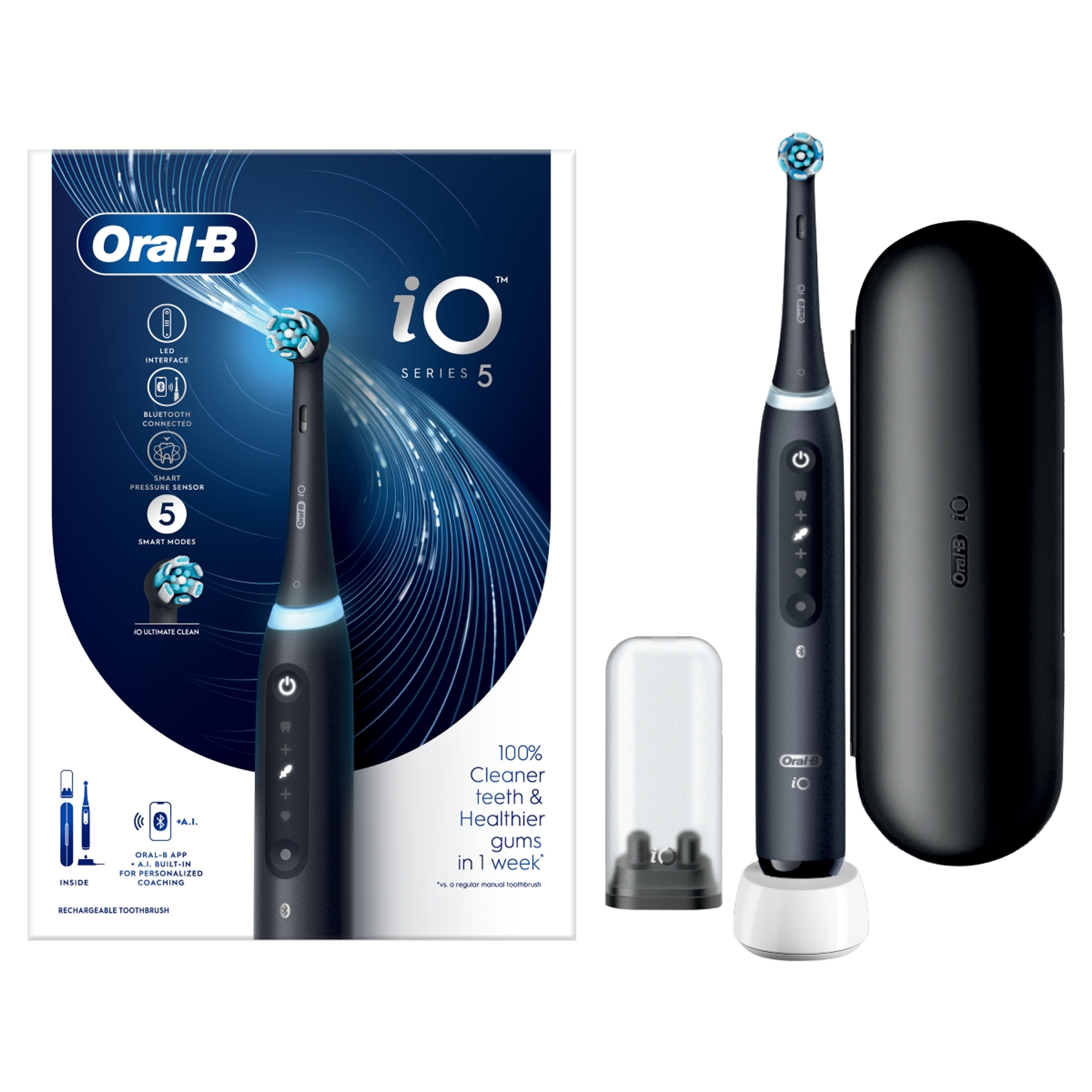 Oral-B iO 5 elektromos fogkefe, fekete - 1 db-2