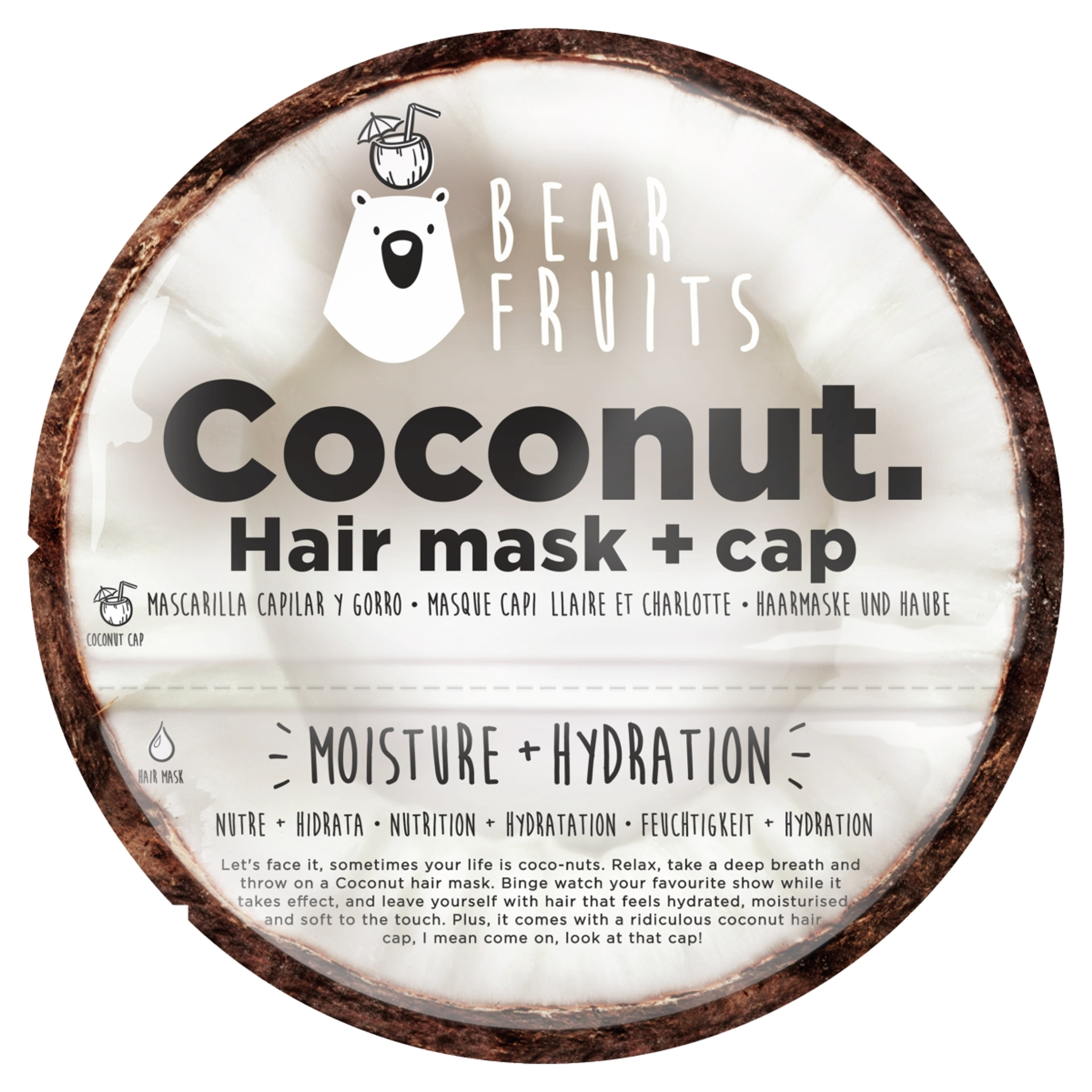 Bear Fruits Coconut Moisture Hydration hajpakolás + hajsapka - 20 ml-1