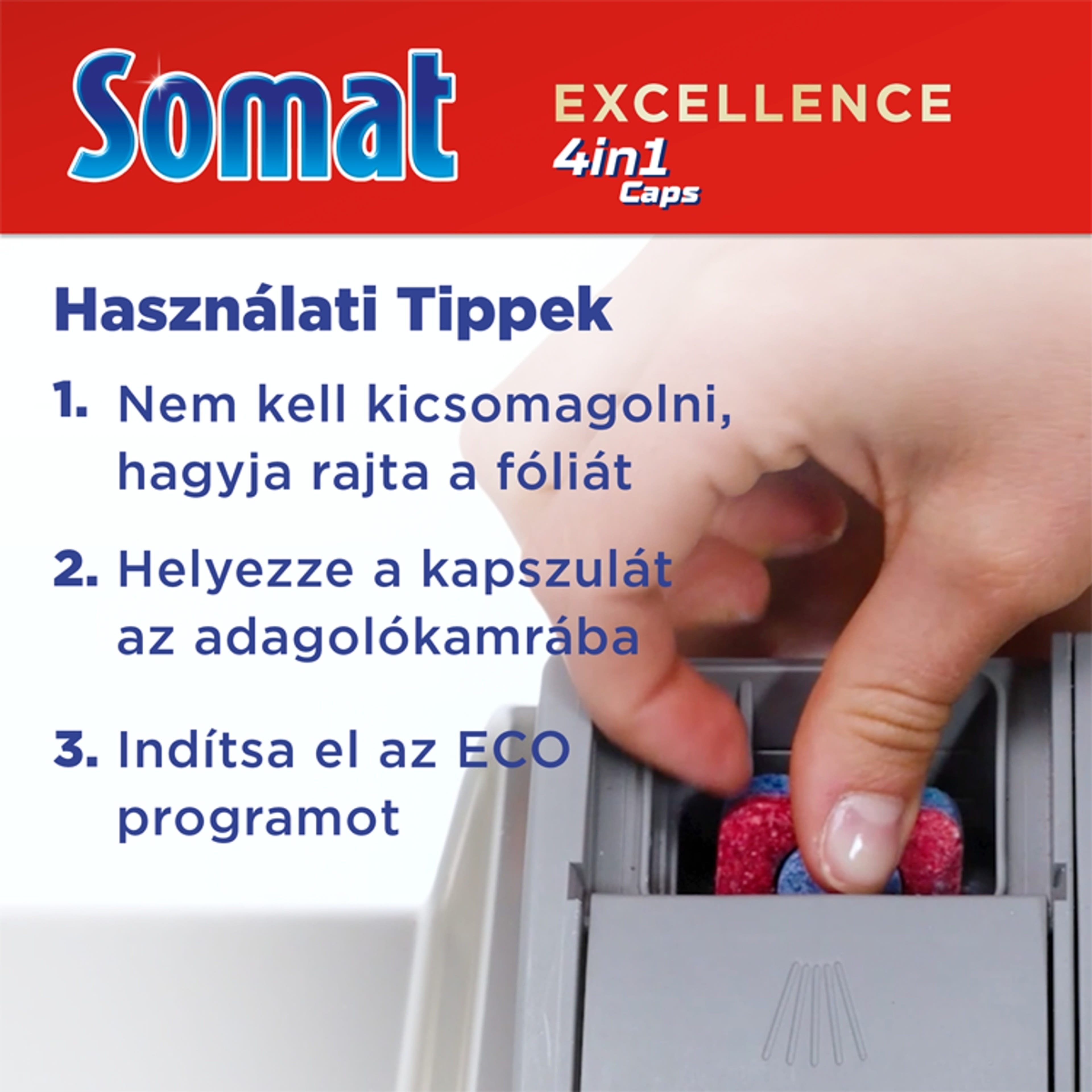 Somat Excellence gépi mosogatószer kapszula - 56 db-3