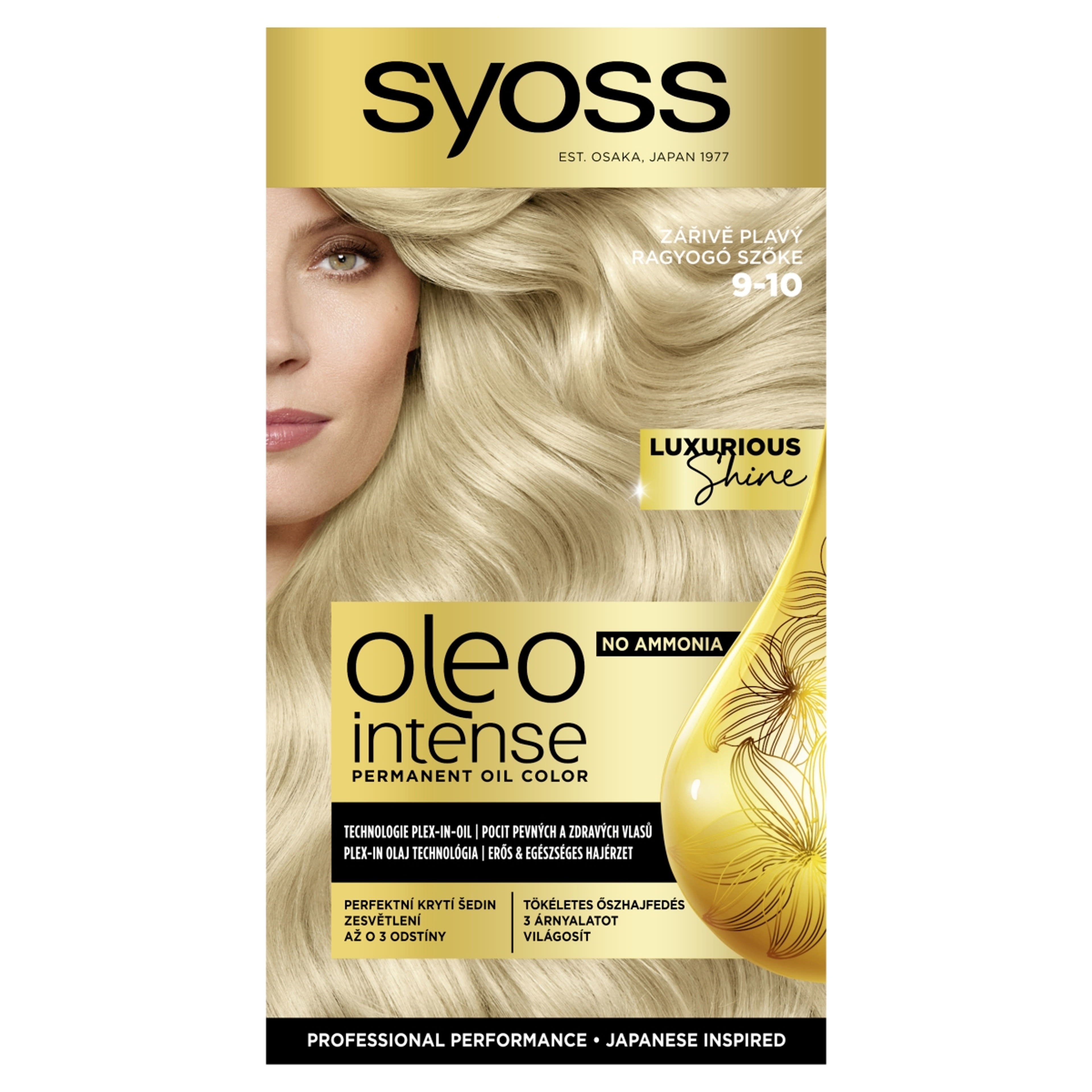 Syoss Oleo Intense tartós hajfesték 9-10 ragyogó szőke - 1 db-1